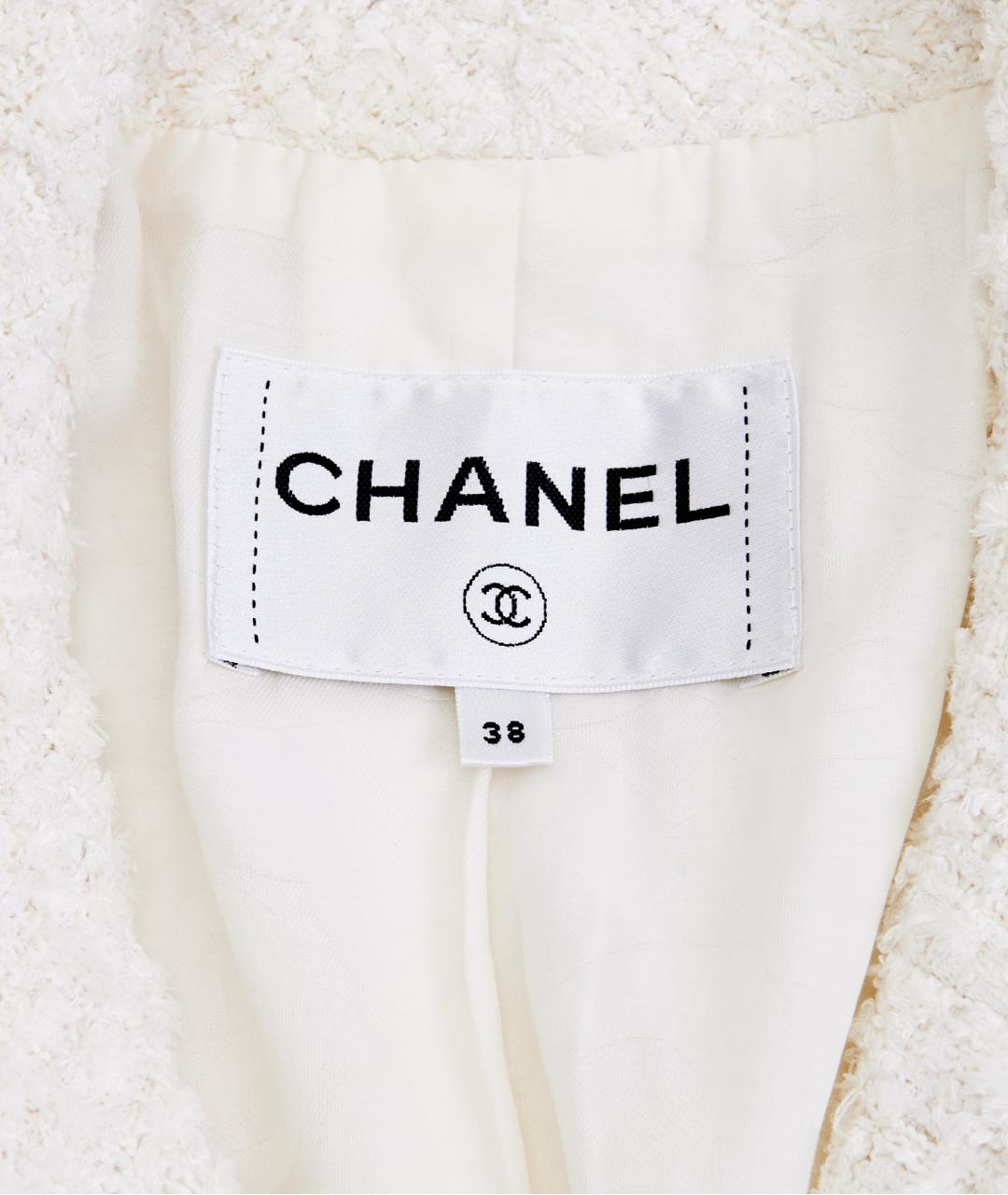 CHANEL Белый твидовый жакет/пиджак, фото 4