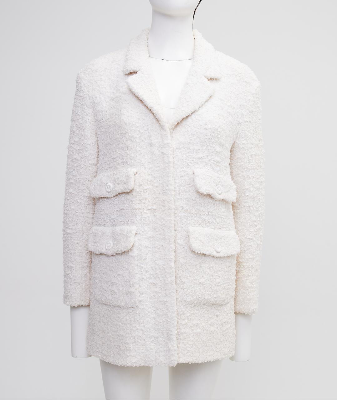 CHANEL Белый твидовый жакет/пиджак, фото 6