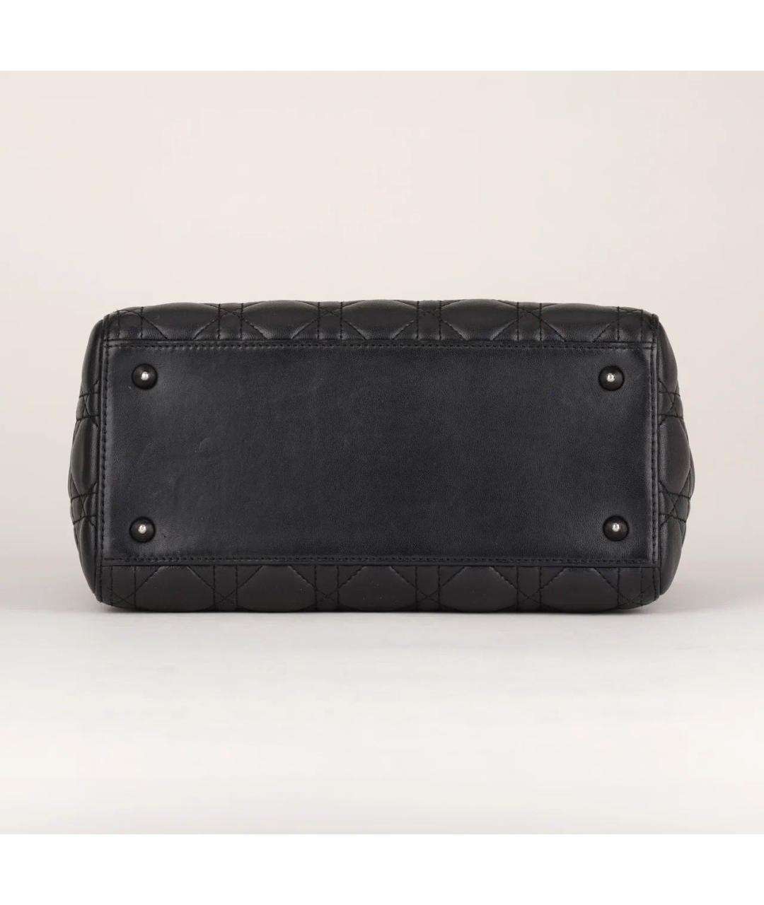 CHRISTIAN DIOR Черная кожаная сумка с короткими ручками, фото 6