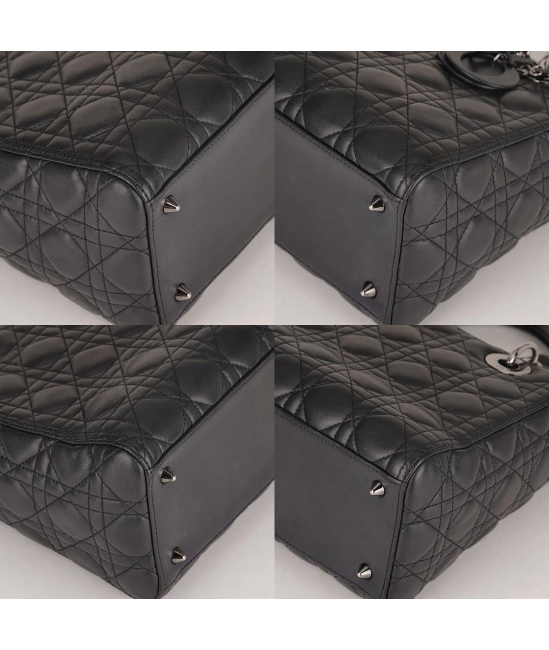 CHRISTIAN DIOR Черная кожаная сумка с короткими ручками, фото 8