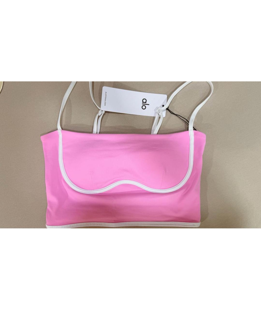 ALO YOGA Розовая вискозная майка, фото 2