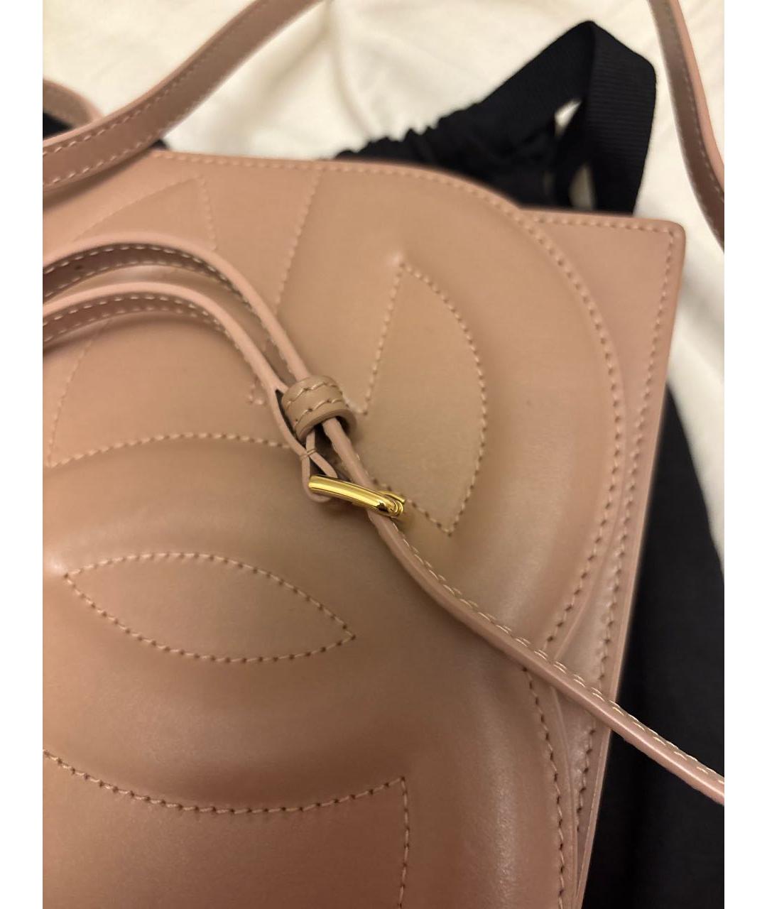 DOLCE&GABBANA Бежевая кожаная сумка через плечо, фото 6