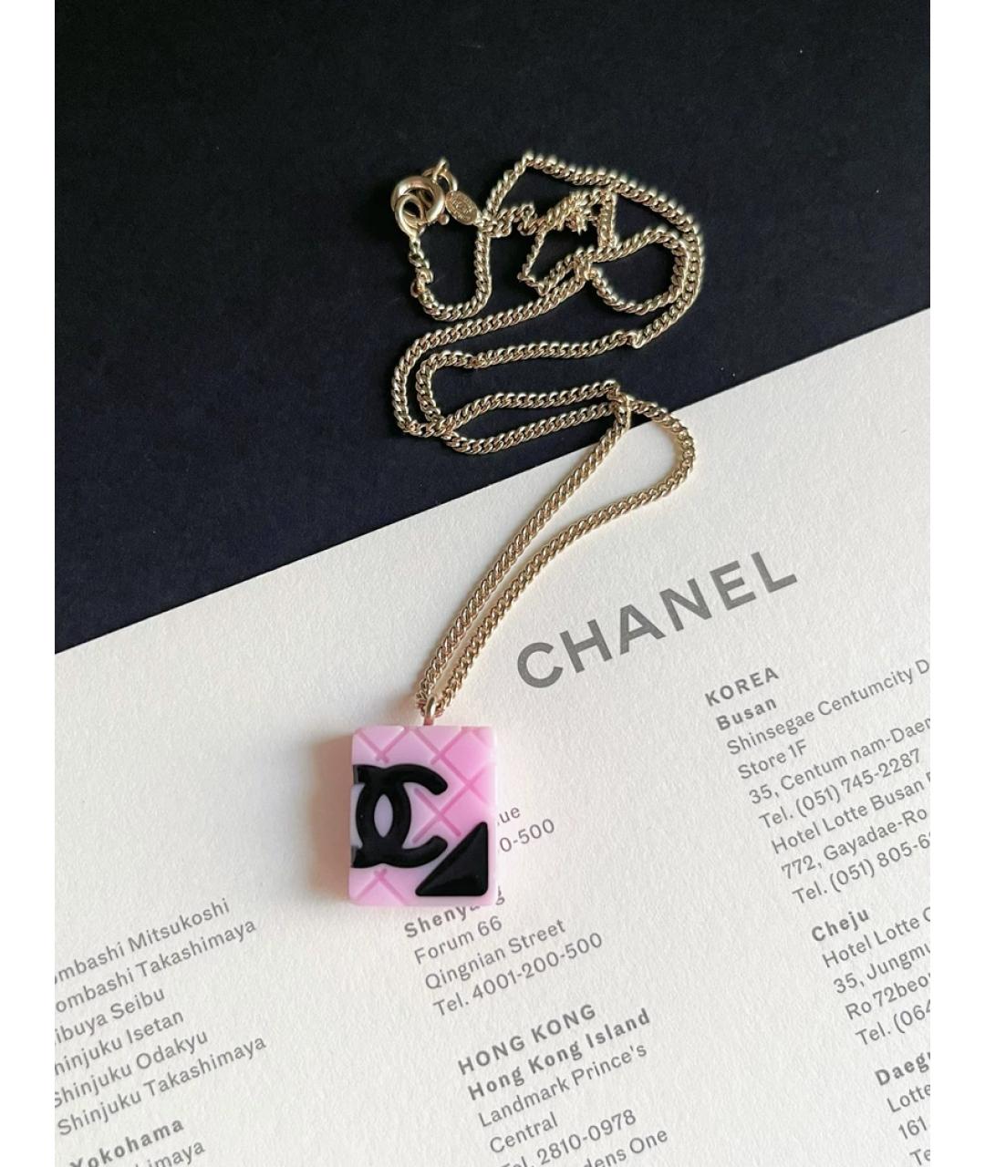 CHANEL Розовая пластиковая подвеска, фото 5