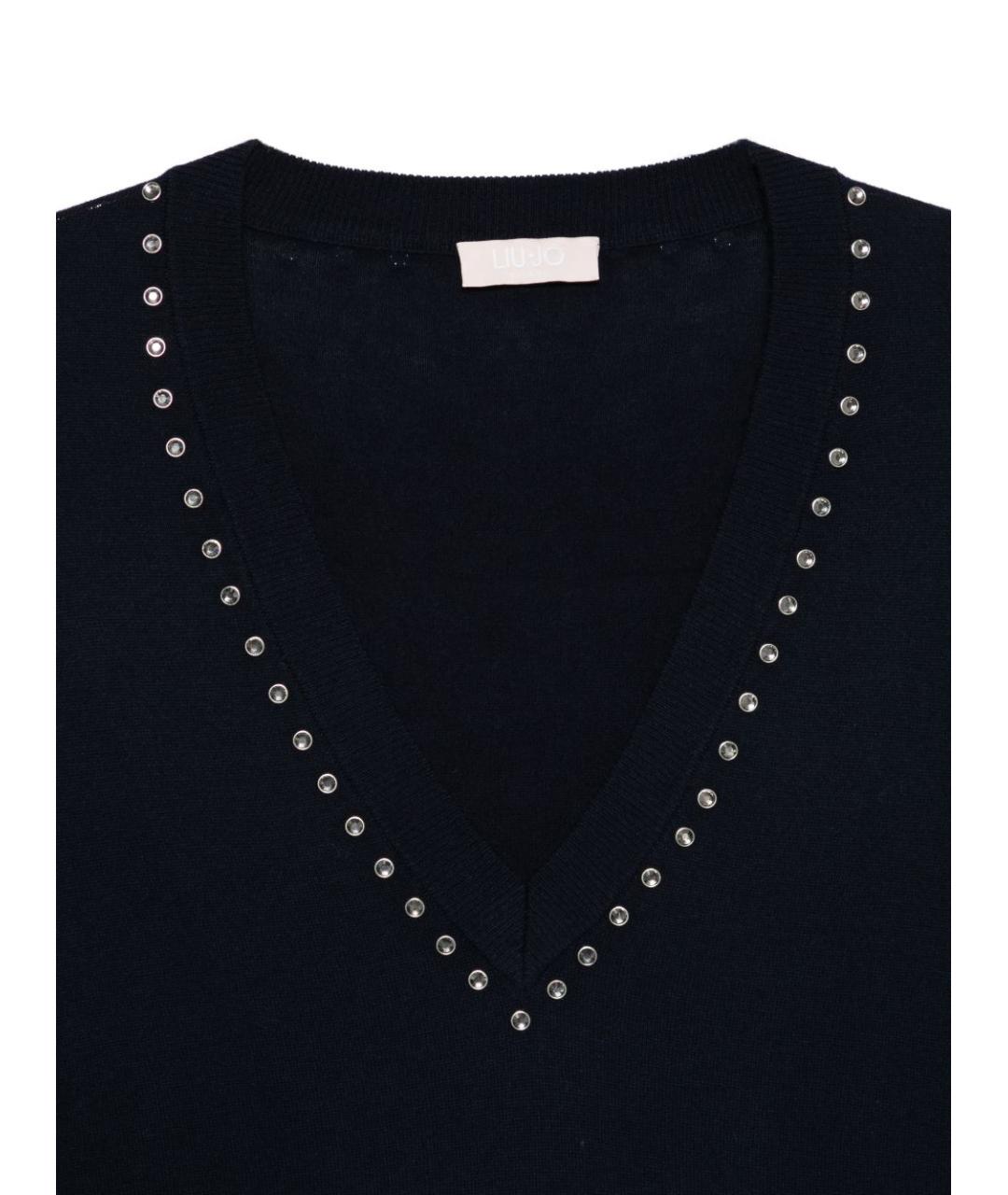 LIU JO Темно-синий шерстяной джемпер / свитер, фото 3