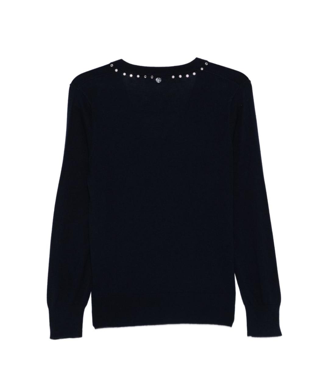 LIU JO Темно-синий шерстяной джемпер / свитер, фото 2