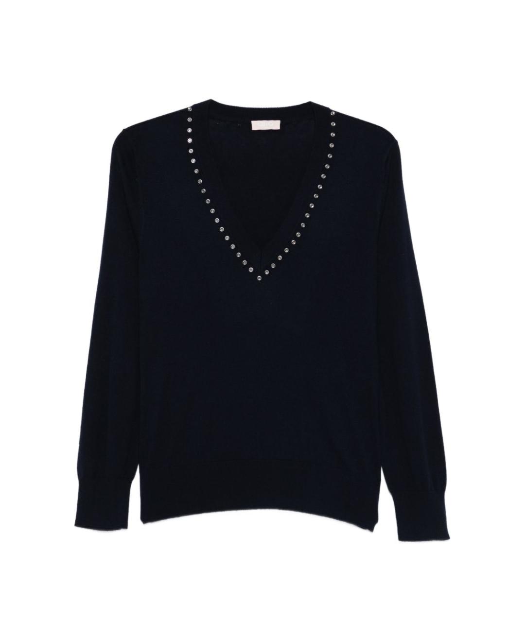 LIU JO Темно-синий шерстяной джемпер / свитер, фото 1