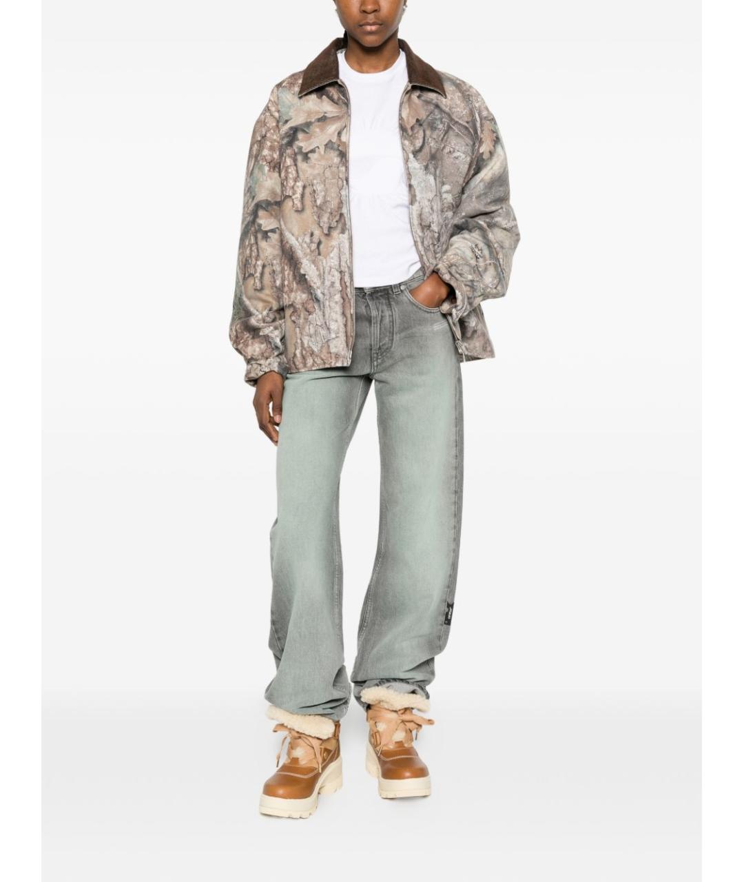 OFF-WHITE Серые хлопковые прямые джинсы, фото 2