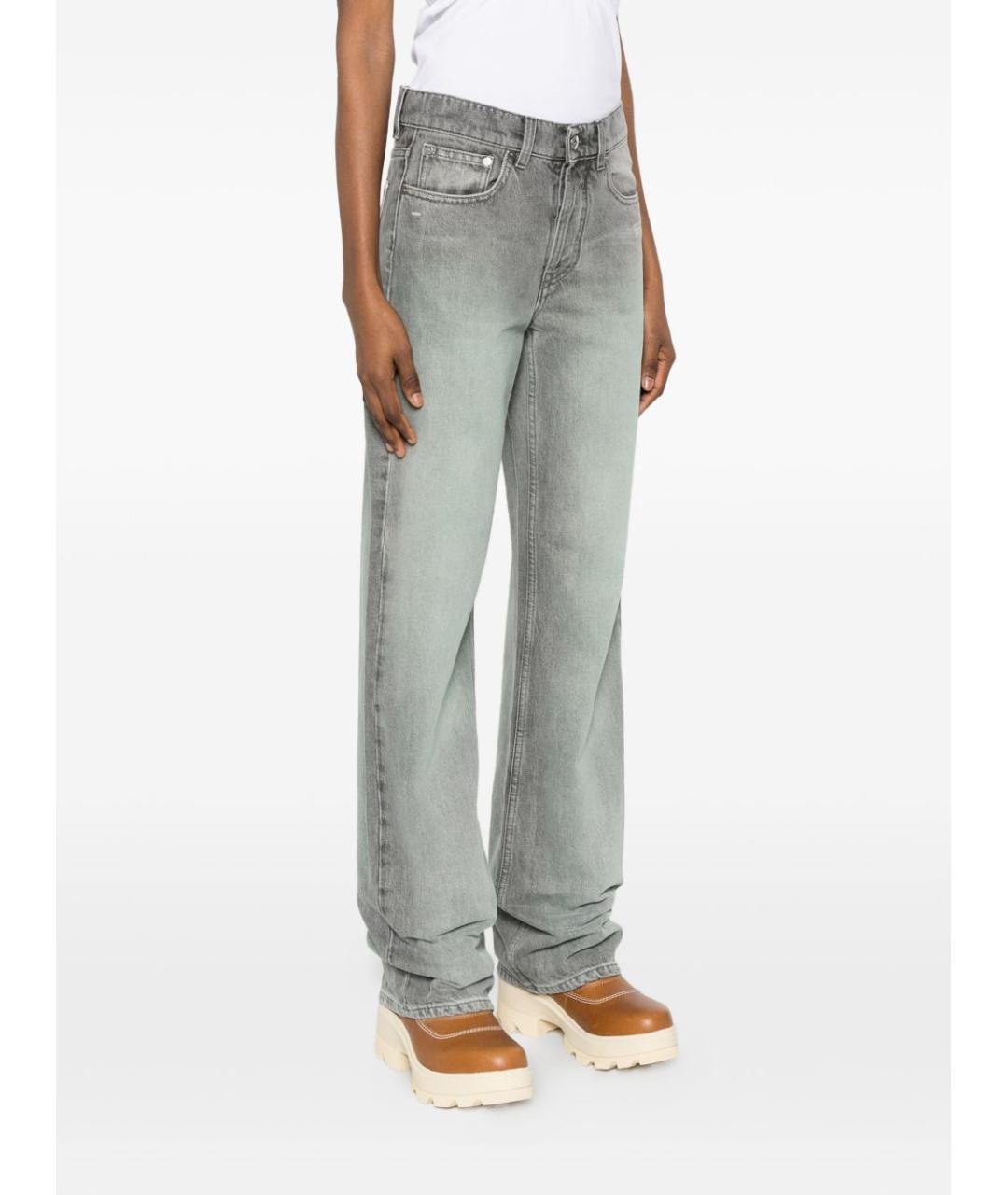 OFF-WHITE Серые хлопковые прямые джинсы, фото 4