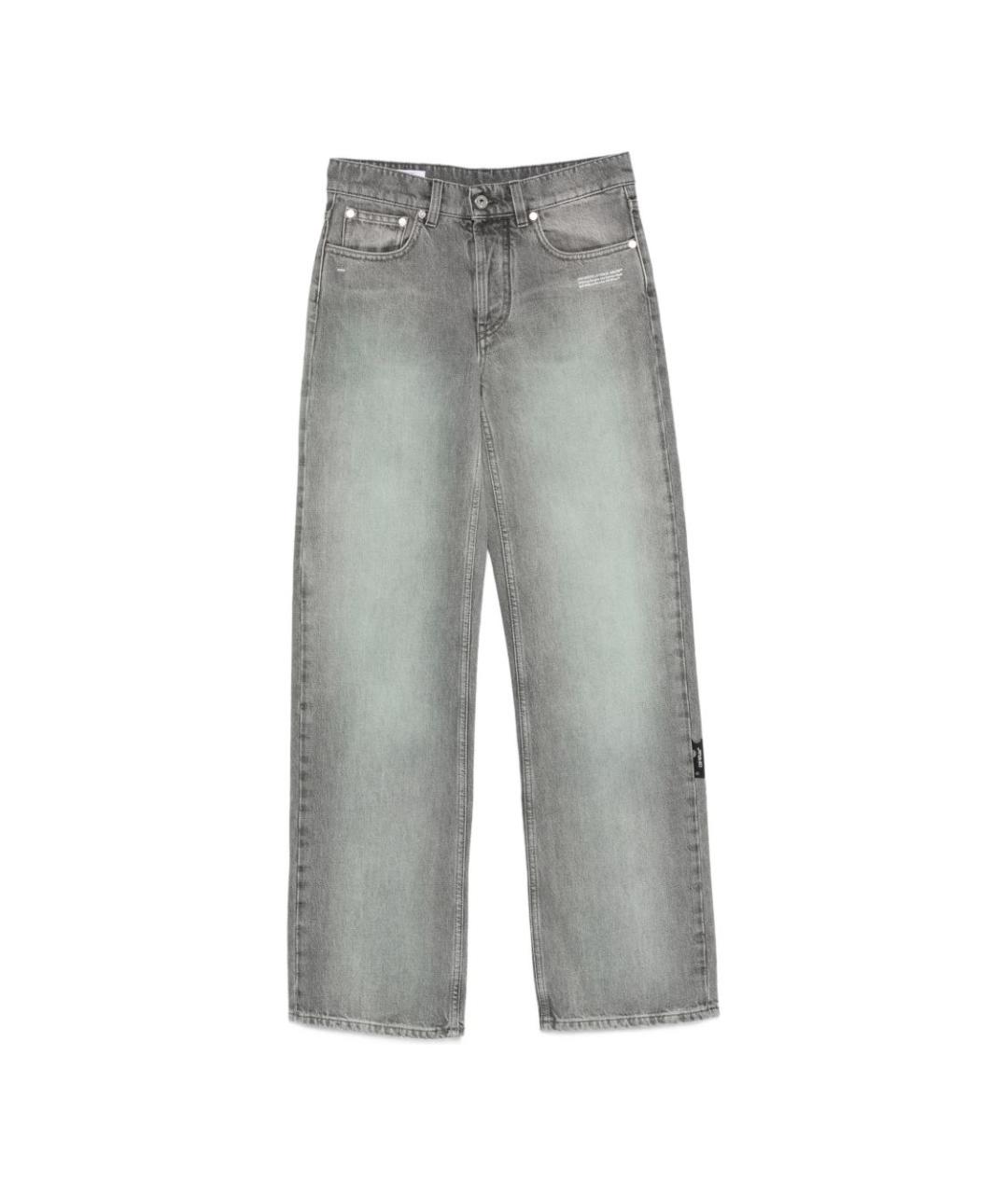 OFF-WHITE Серые хлопковые прямые джинсы, фото 1