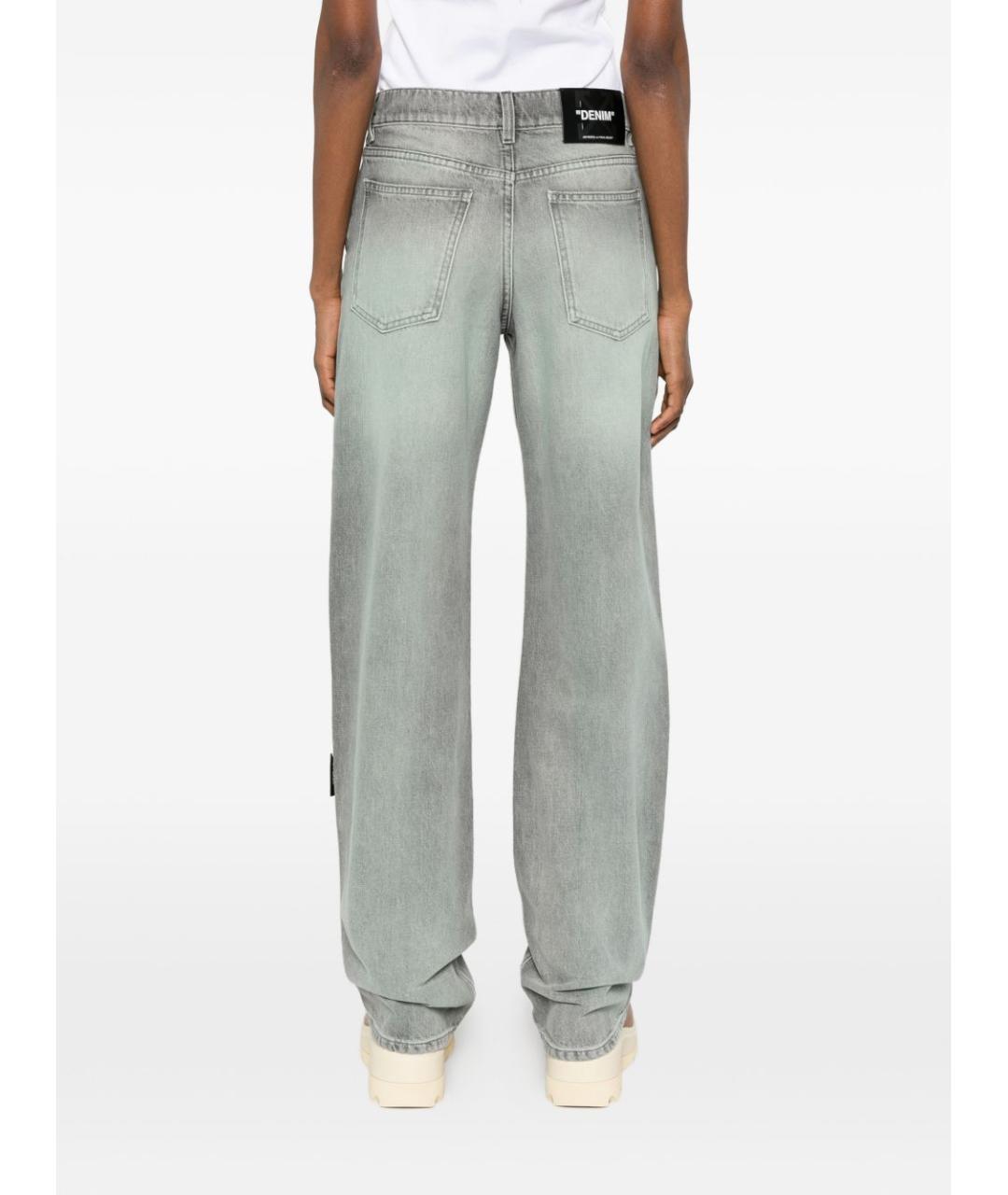 OFF-WHITE Серые хлопковые прямые джинсы, фото 5