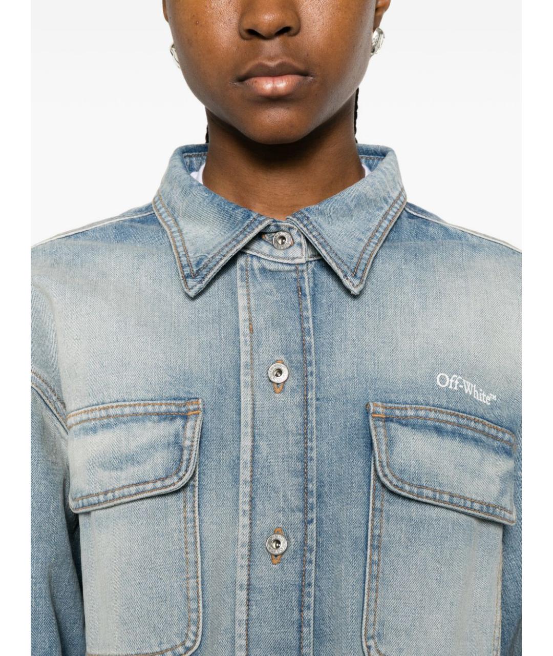 OFF-WHITE Синяя хлопковая рубашка, фото 3