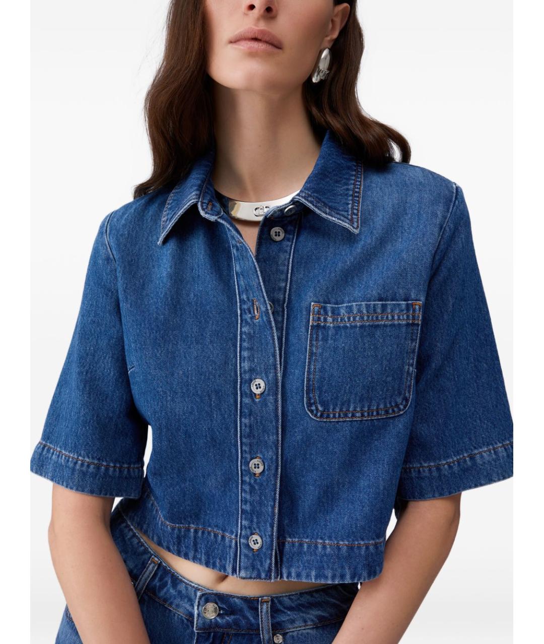 LIU JO Синяя хлопковая рубашка, фото 4