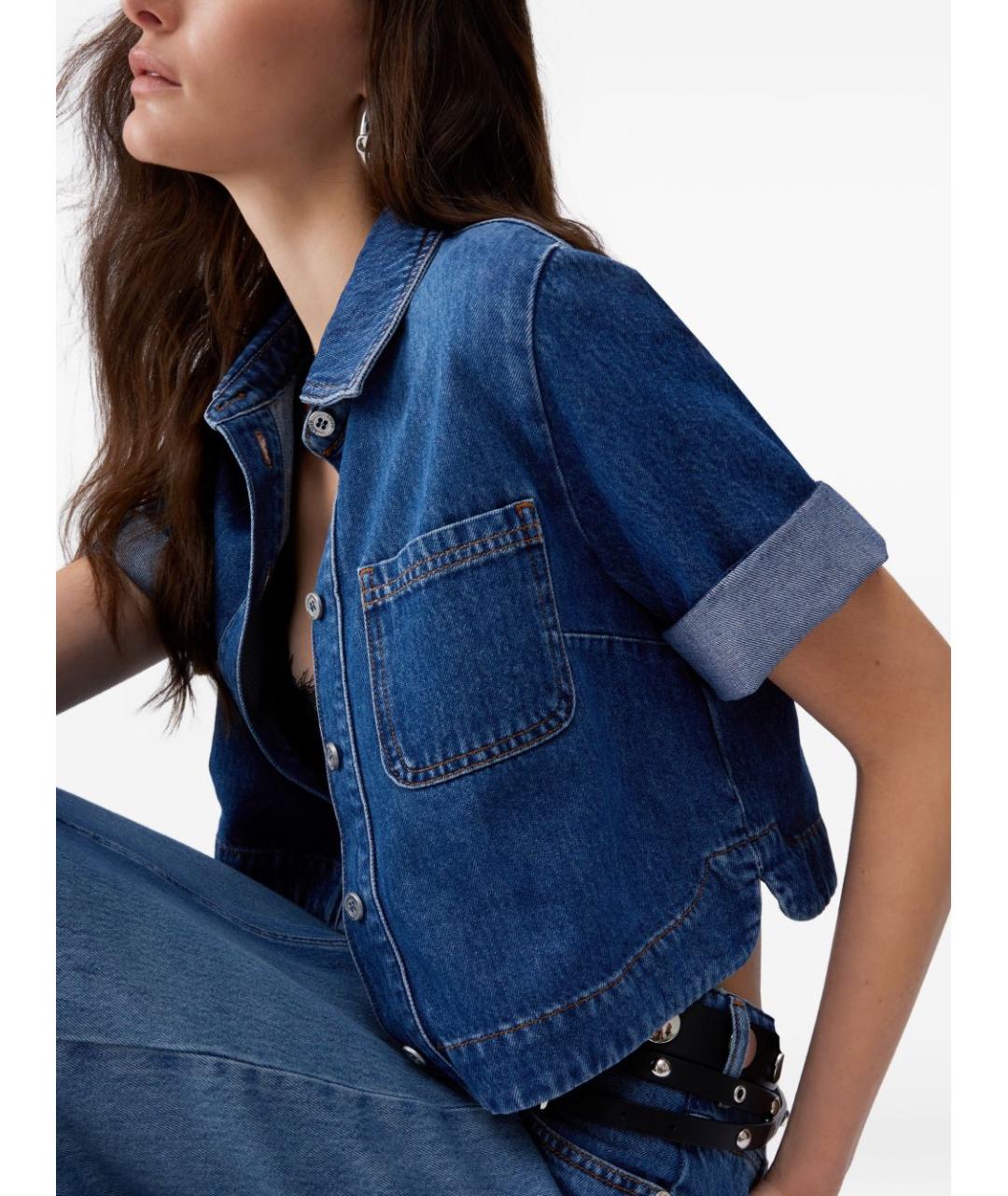 LIU JO Синяя хлопковая рубашка, фото 2