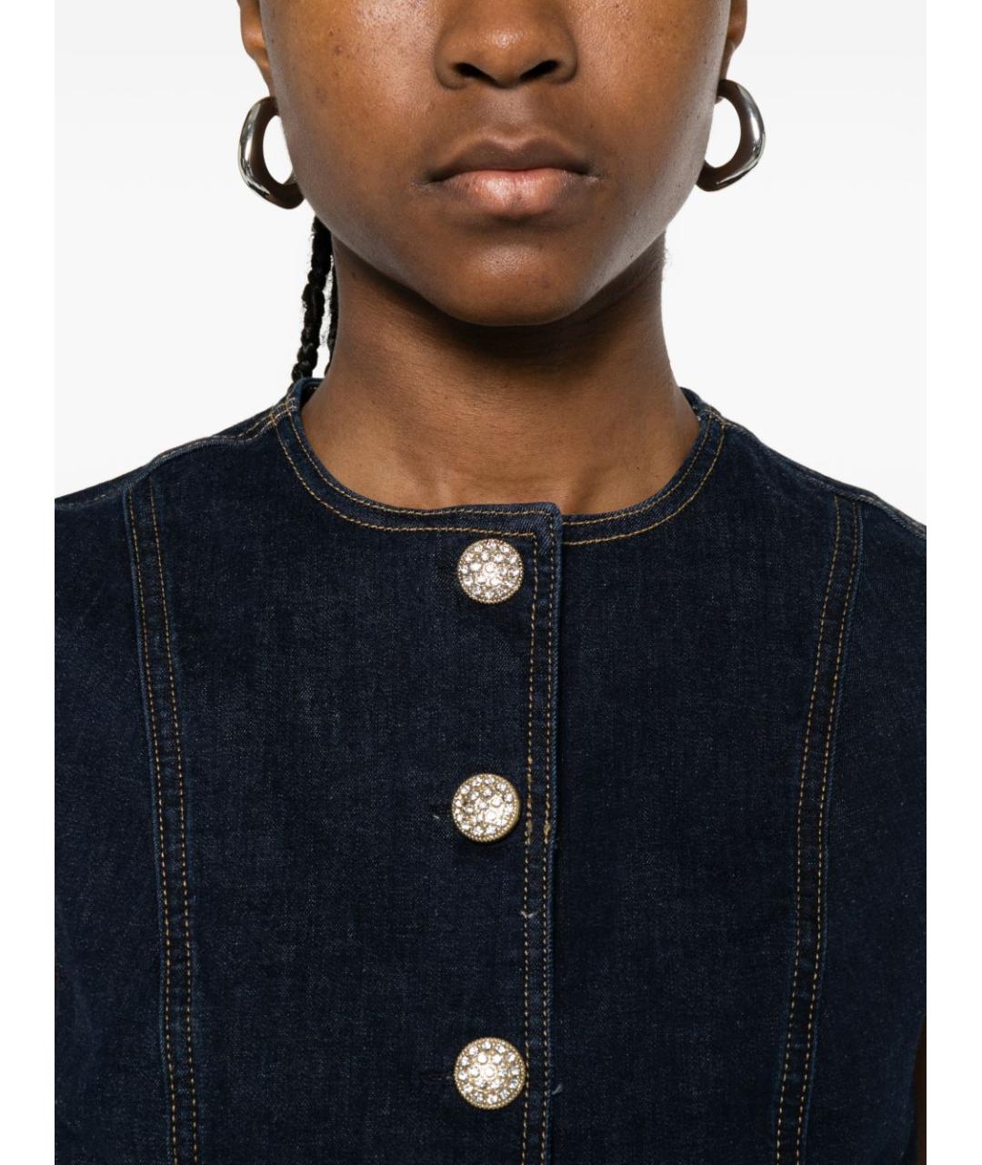 LIU JO Синяя хлопковая жилетка, фото 3