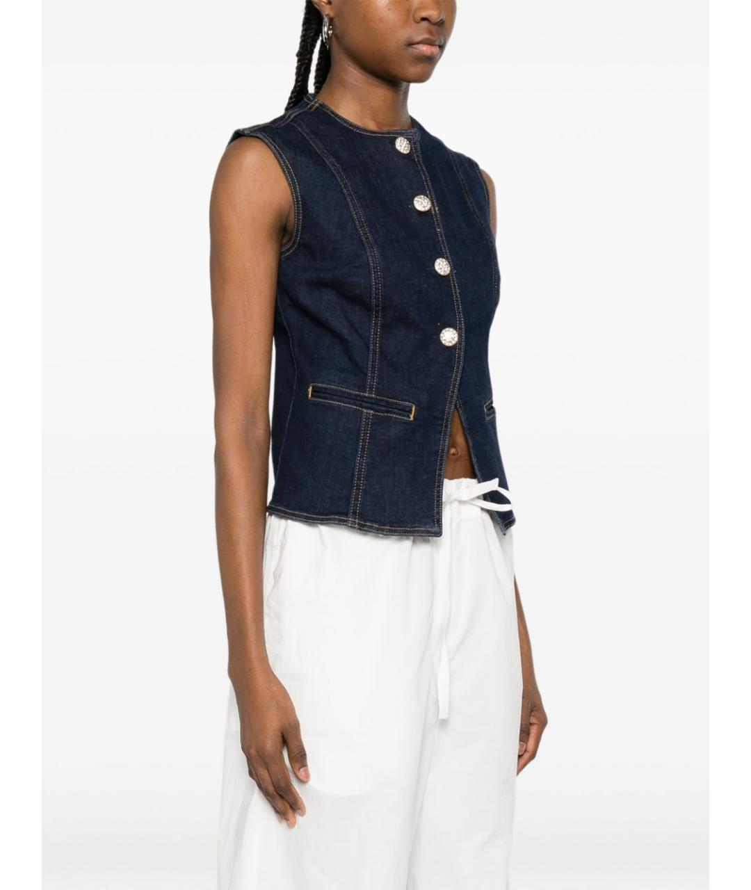 LIU JO Синяя хлопковая жилетка, фото 5