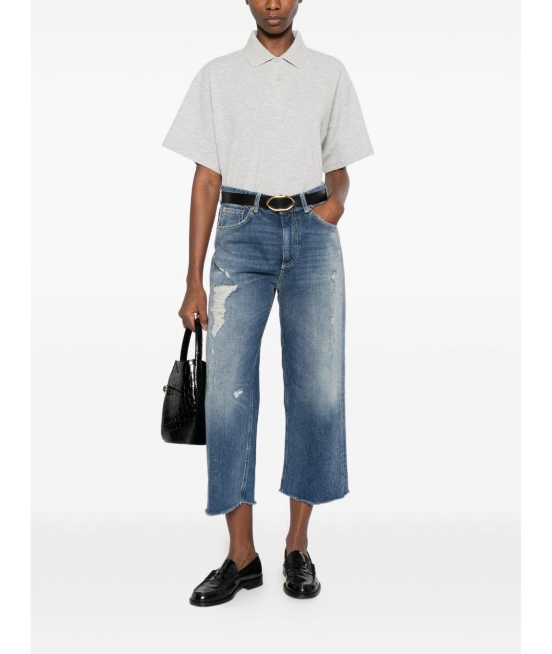 DONDUP Синие хлопковые прямые джинсы, фото 4