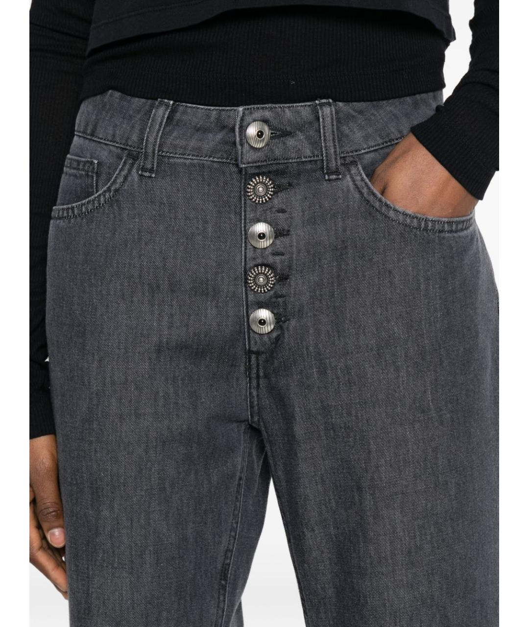 DONDUP Черные хлопковые прямые джинсы, фото 4