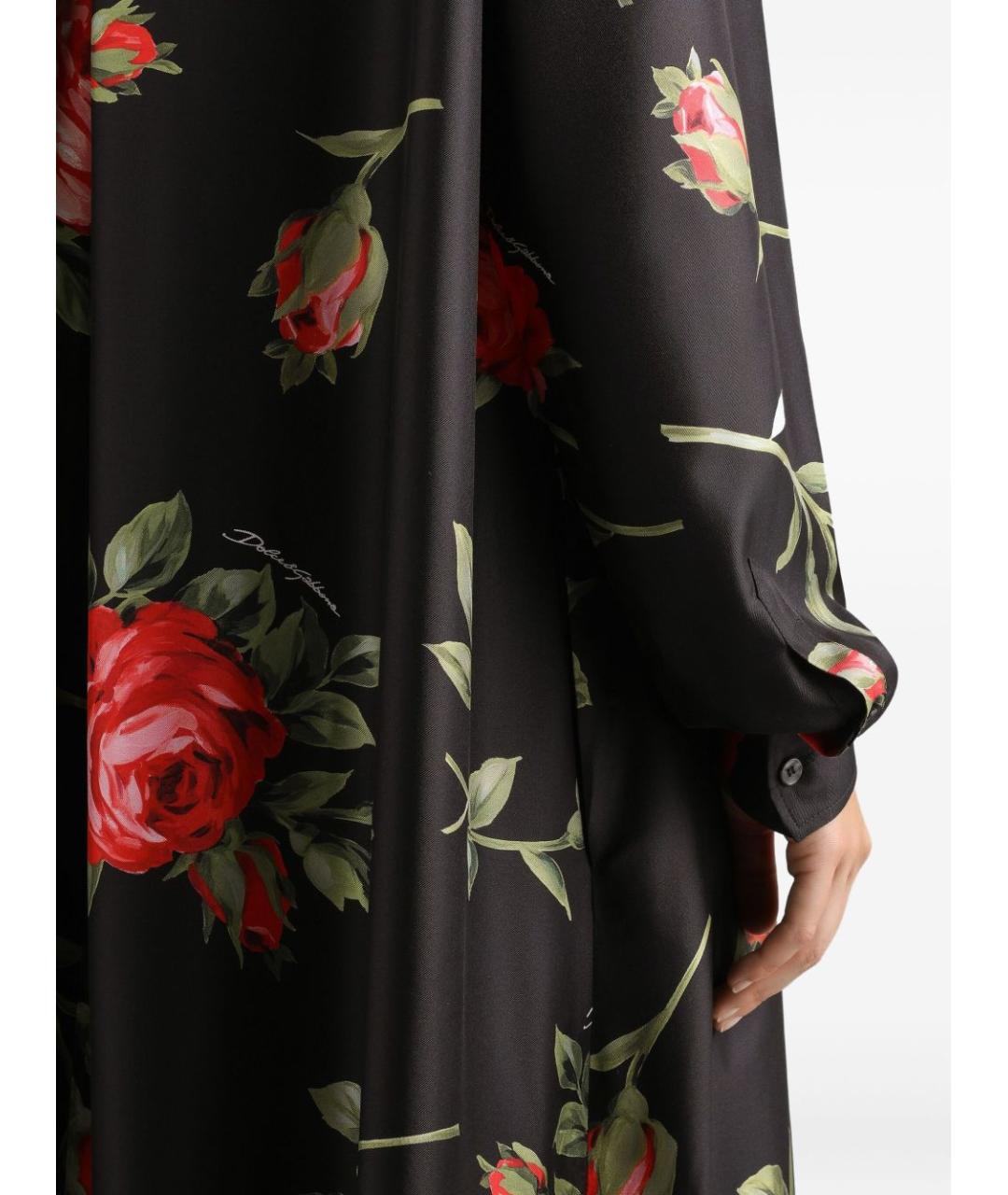 DOLCE&GABBANA Черное шелковое платье, фото 5