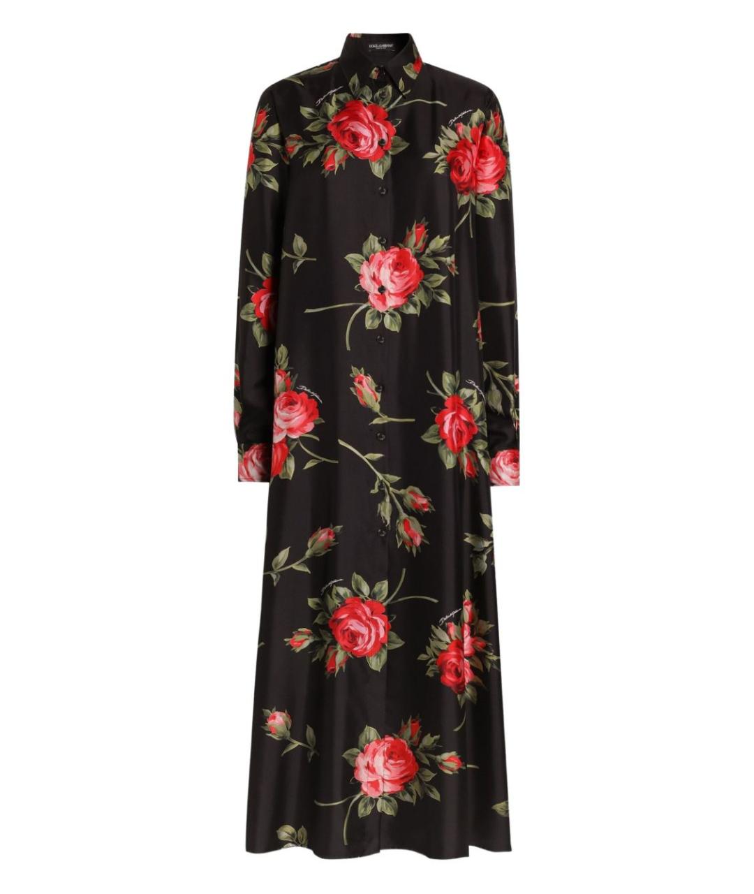 DOLCE&GABBANA Черное шелковое платье, фото 1