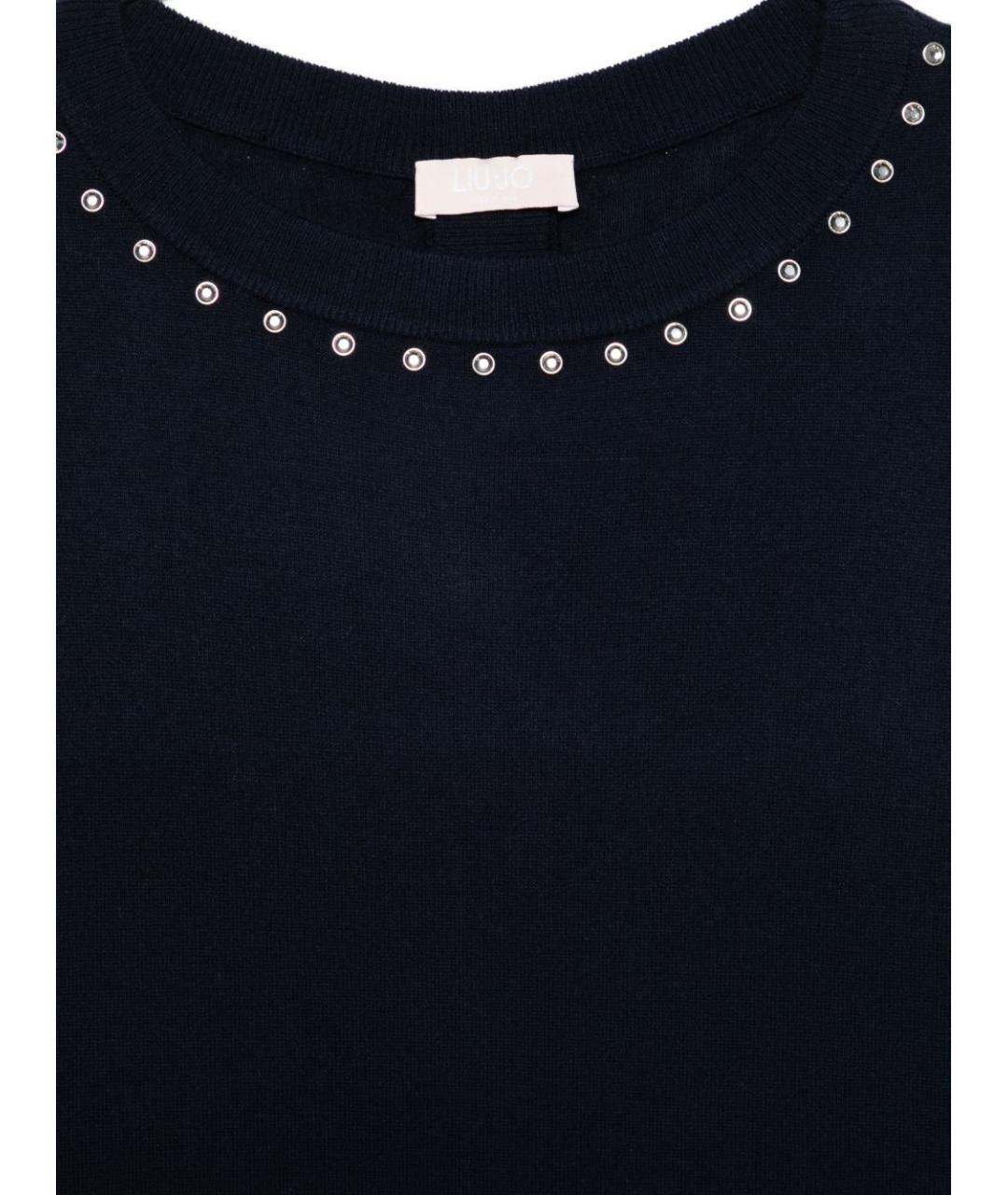 LIU JO Темно-синий шерстяной джемпер / свитер, фото 3