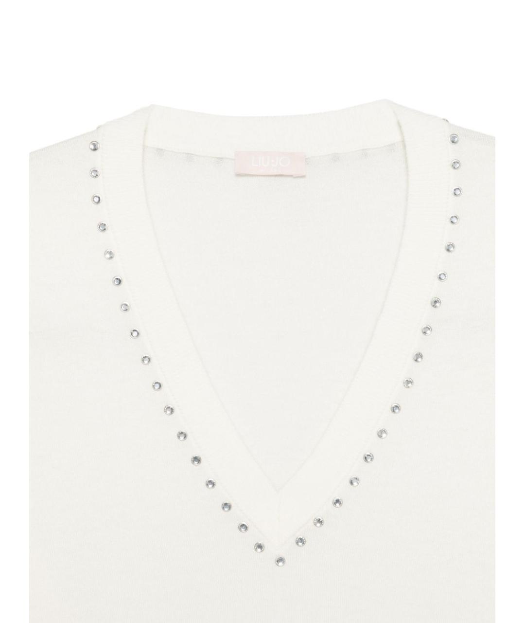 LIU JO Белый шерстяной джемпер / свитер, фото 3