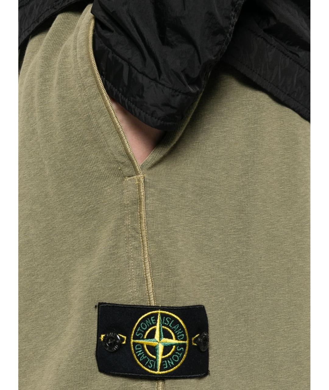 STONE ISLAND Зеленые хлопковые шорты, фото 4