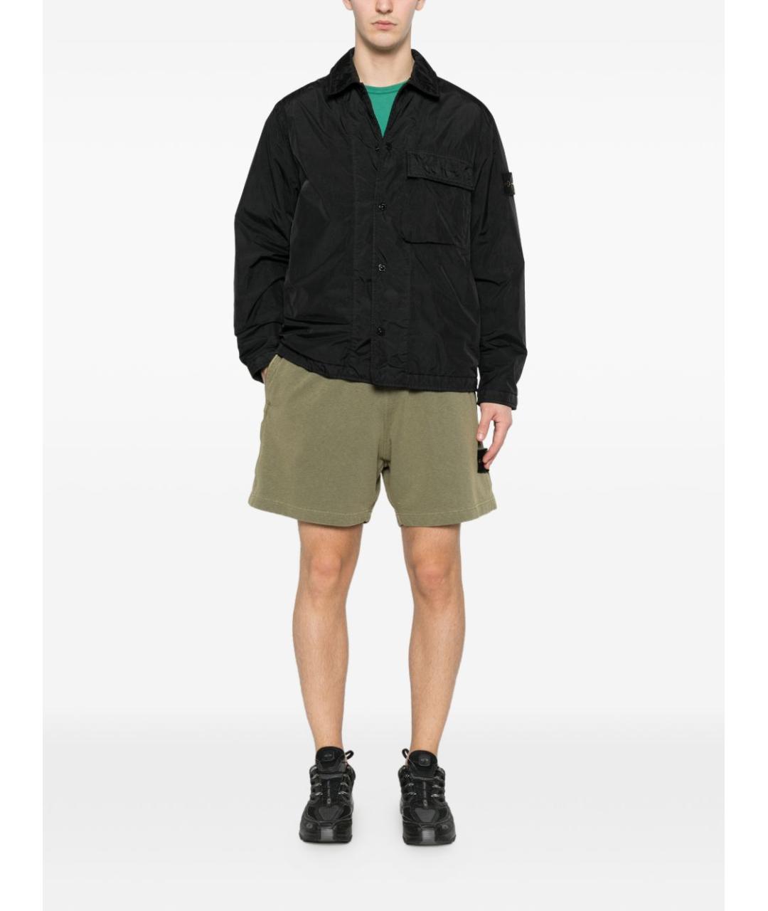 STONE ISLAND Зеленые хлопковые шорты, фото 5