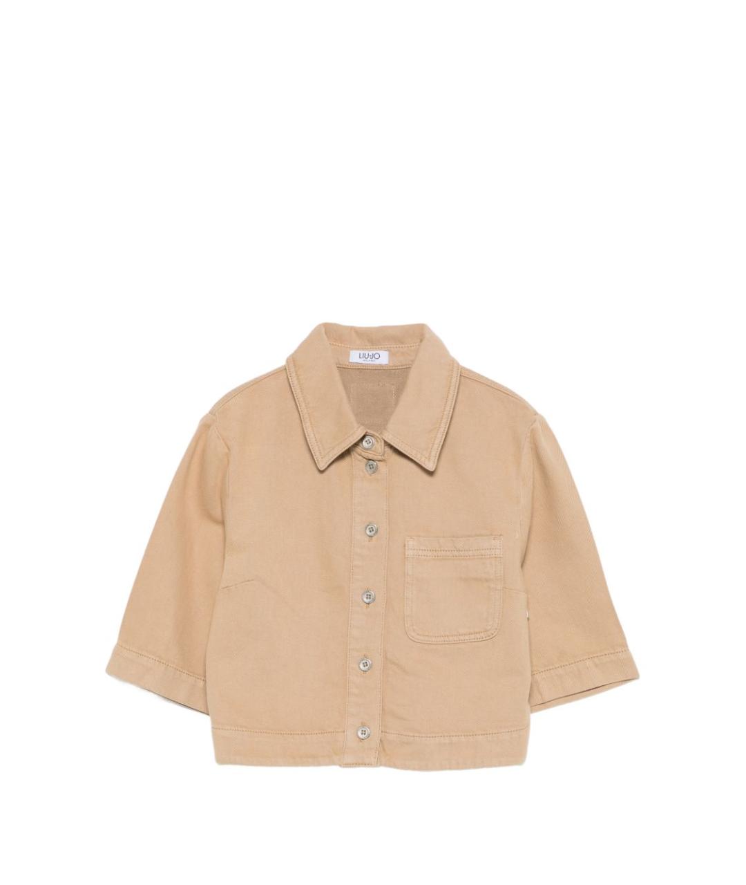 LIU JO Бежевая хлопковая рубашка, фото 1