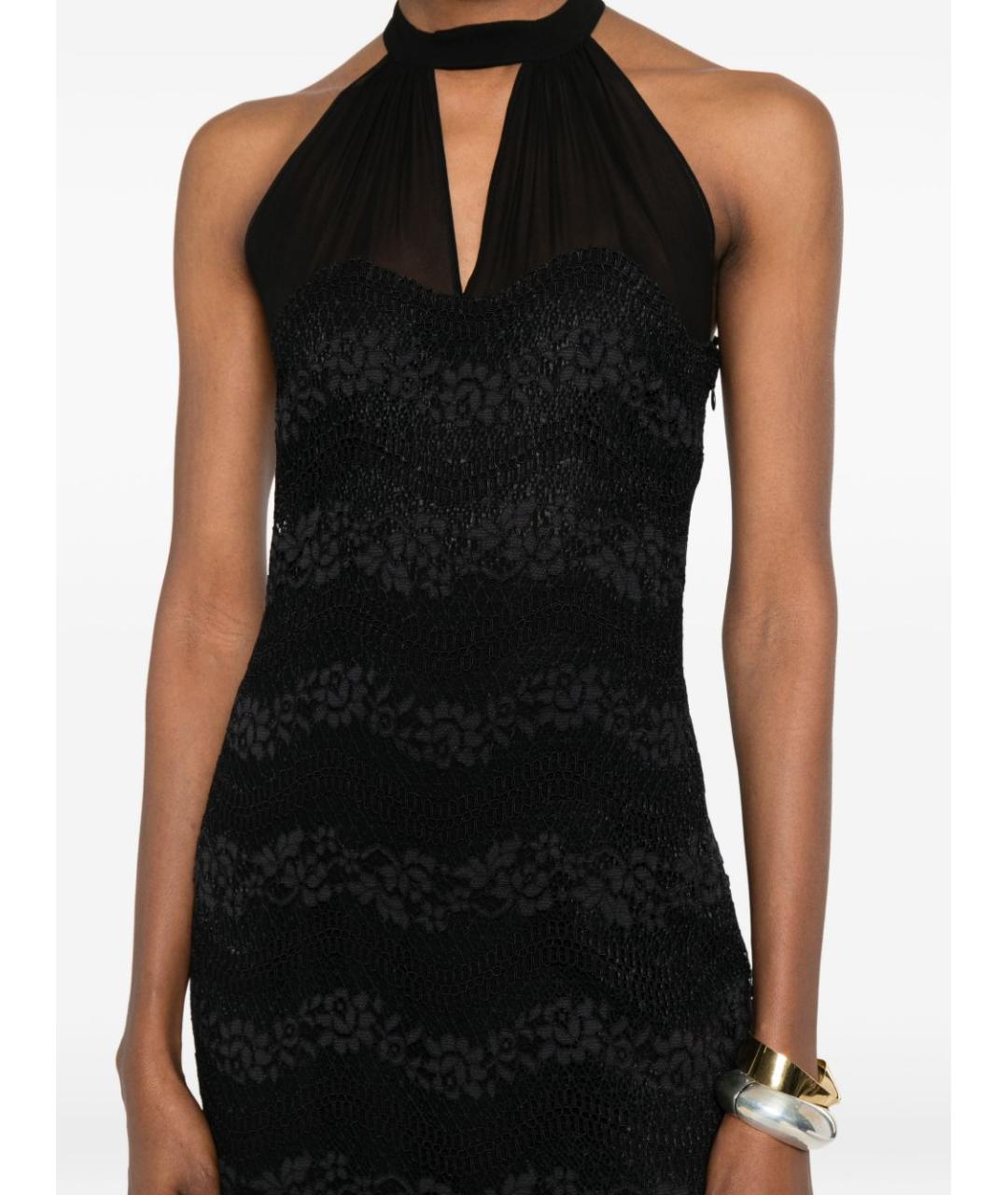 TWIN-SET Черное вискозное вечернее платье, фото 3