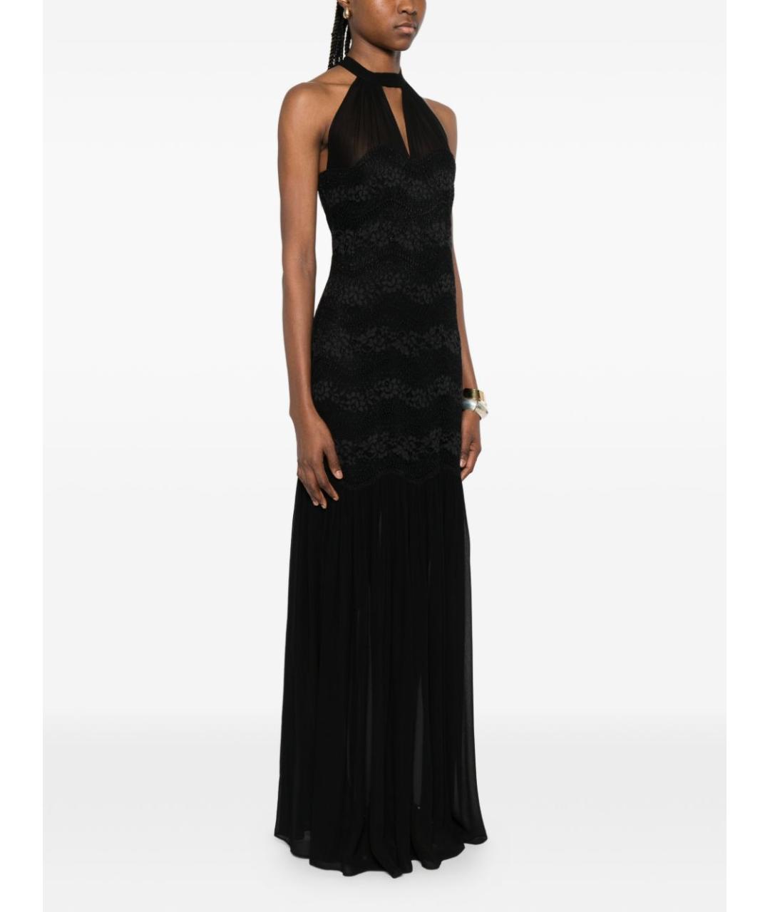 TWIN-SET Черное вискозное вечернее платье, фото 2