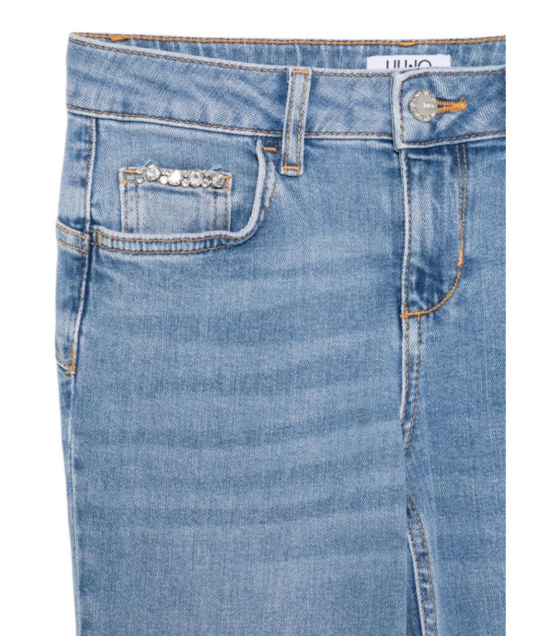 LIU JO Синие хлопковые прямые джинсы, фото 3