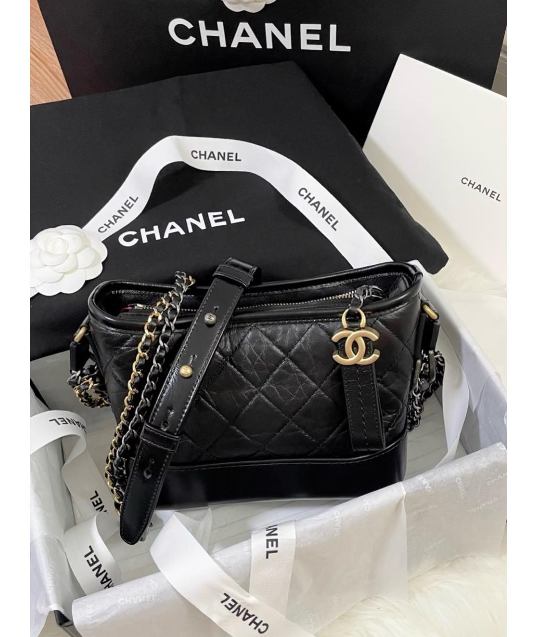 CHANEL Черная кожаная сумка через плечо, фото 2