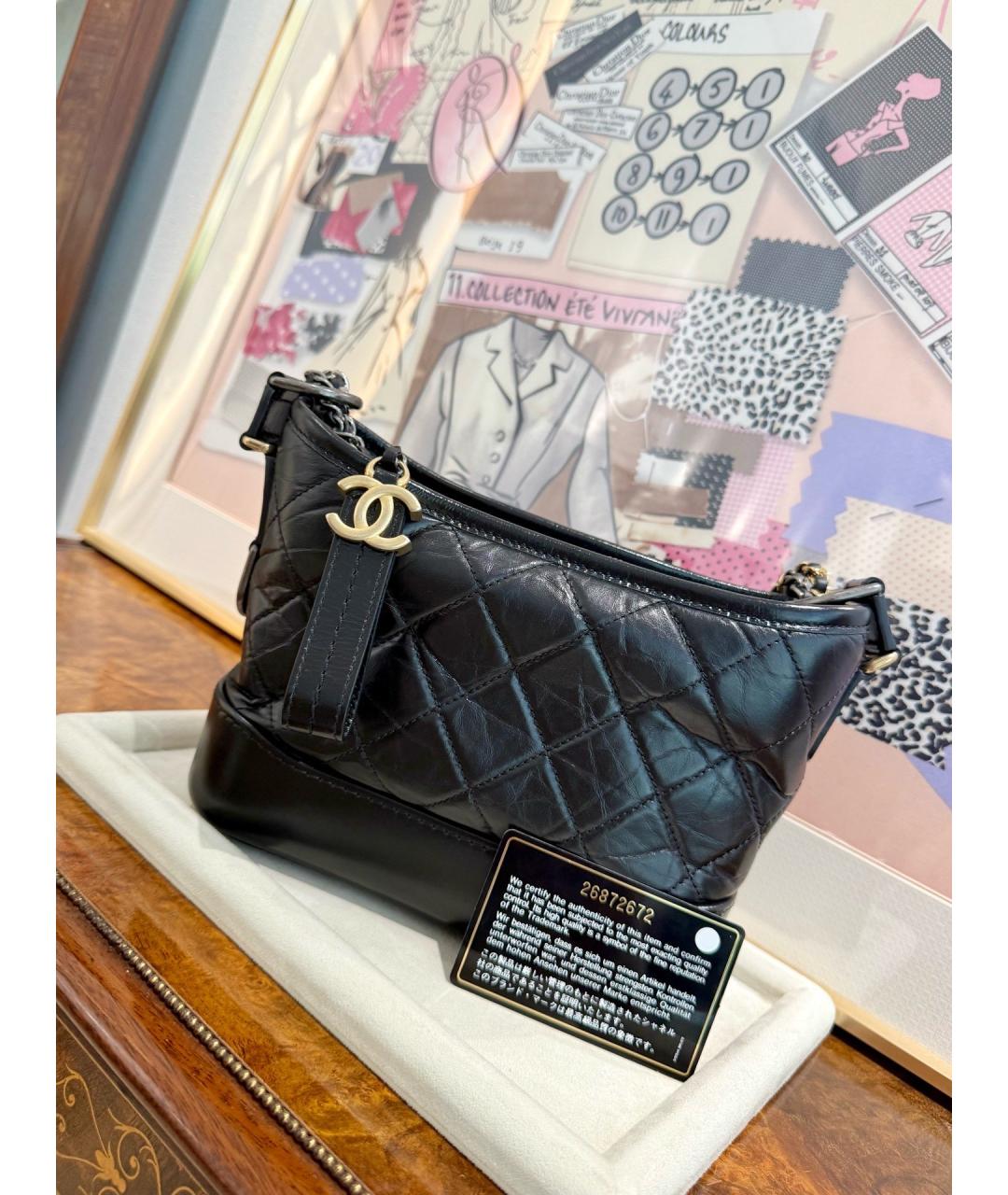 CHANEL Черная кожаная сумка через плечо, фото 3