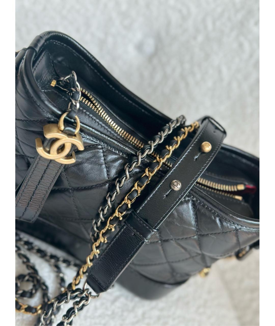 CHANEL Черная кожаная сумка через плечо, фото 5
