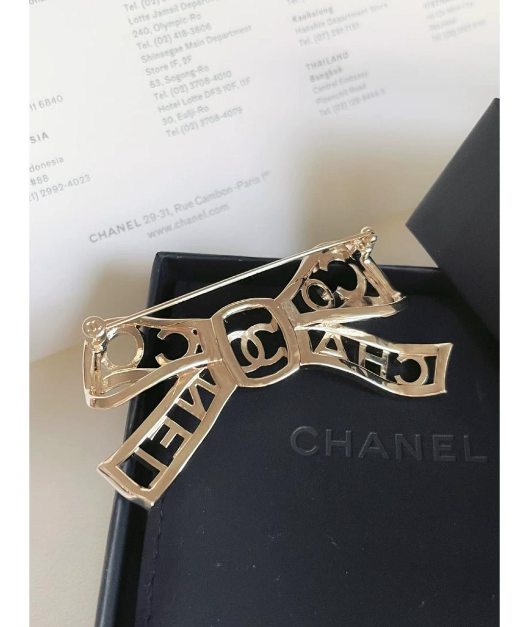CHANEL Золотая металлическая булавка / брошь, фото 2