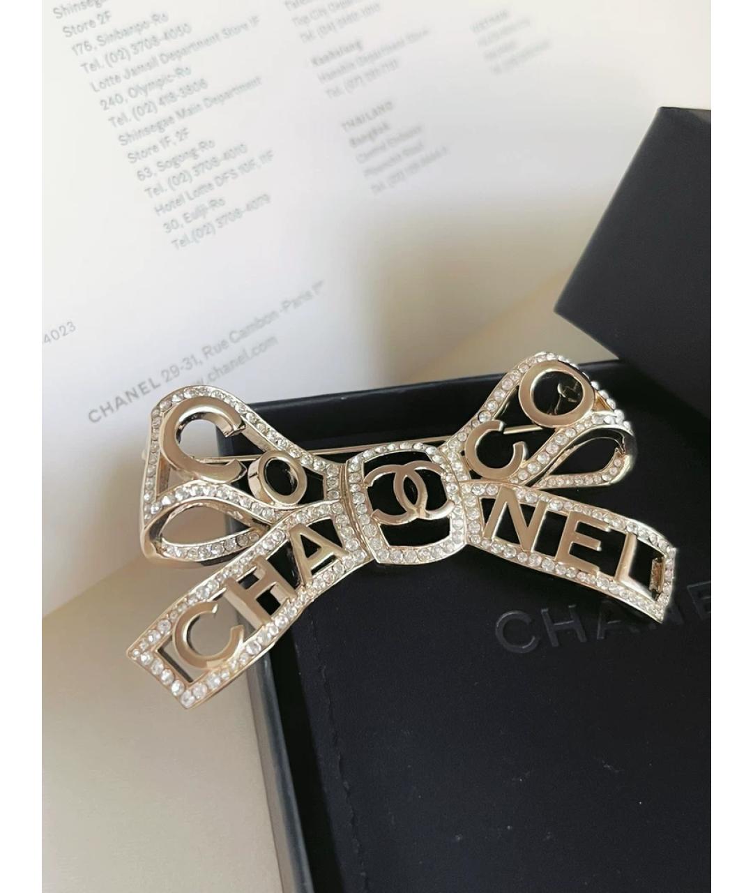 CHANEL Золотая металлическая булавка / брошь, фото 5