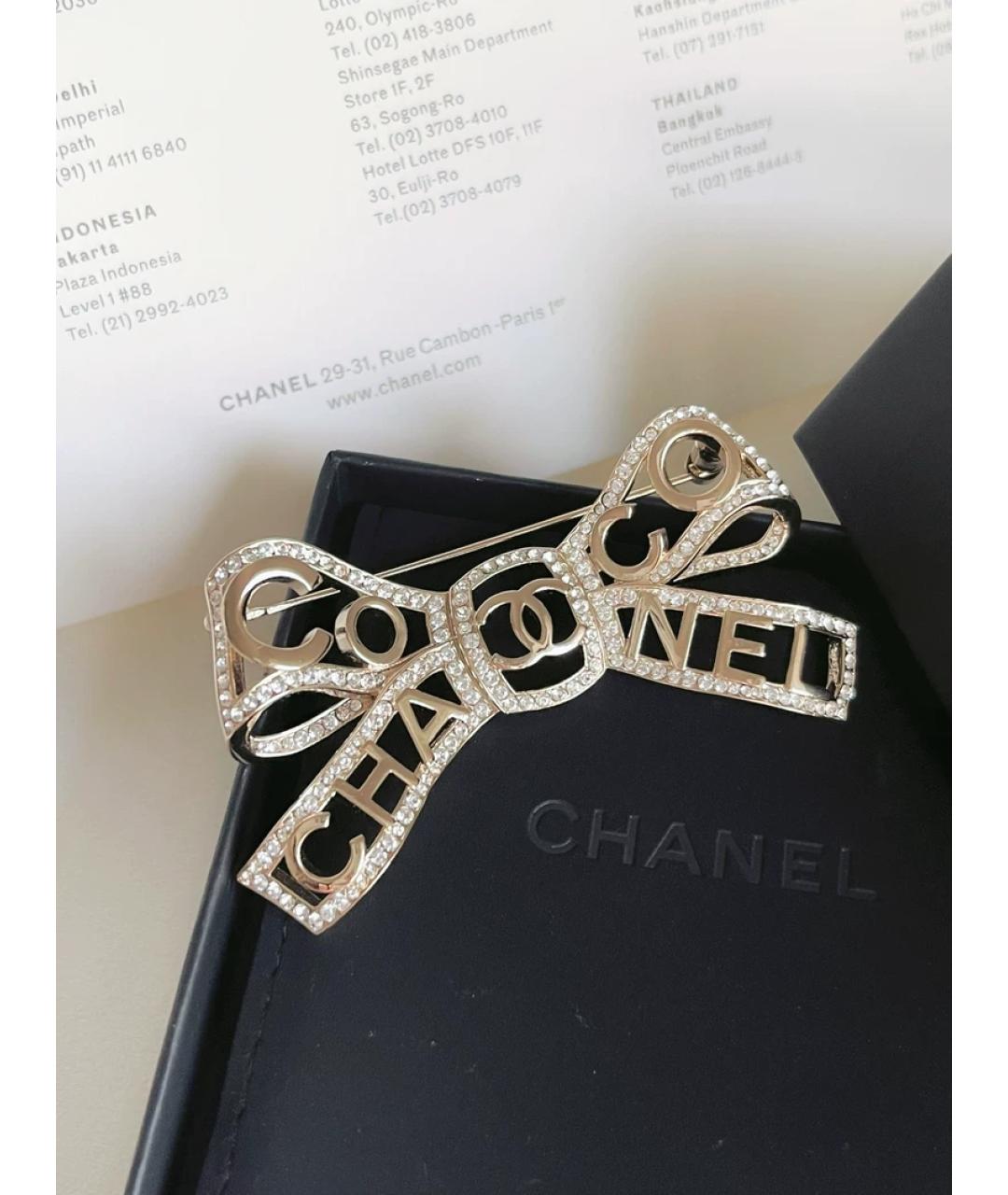 CHANEL Золотая металлическая булавка / брошь, фото 4