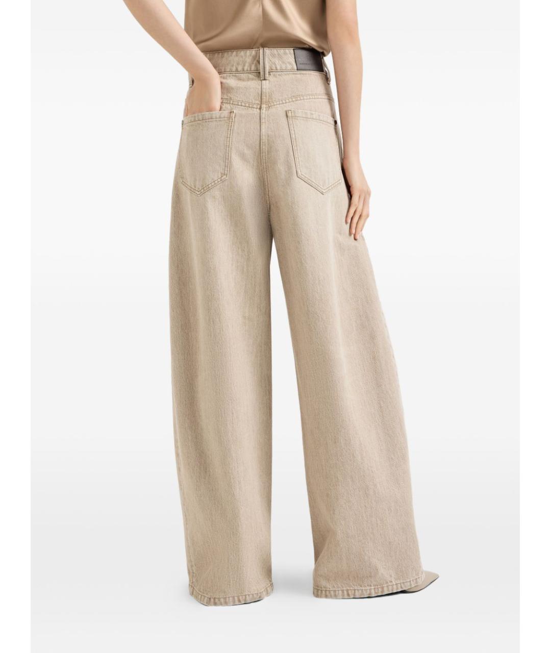 BRUNELLO CUCINELLI Бежевые хлопковые прямые джинсы, фото 4