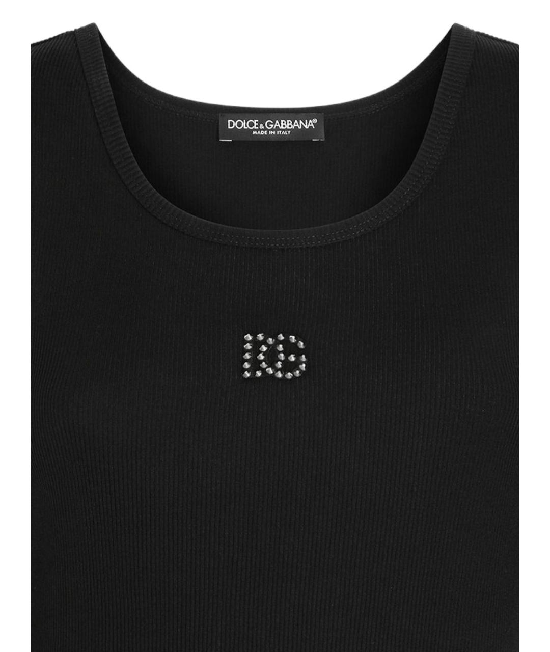 DOLCE&GABBANA Черная хлопковая майка, фото 5