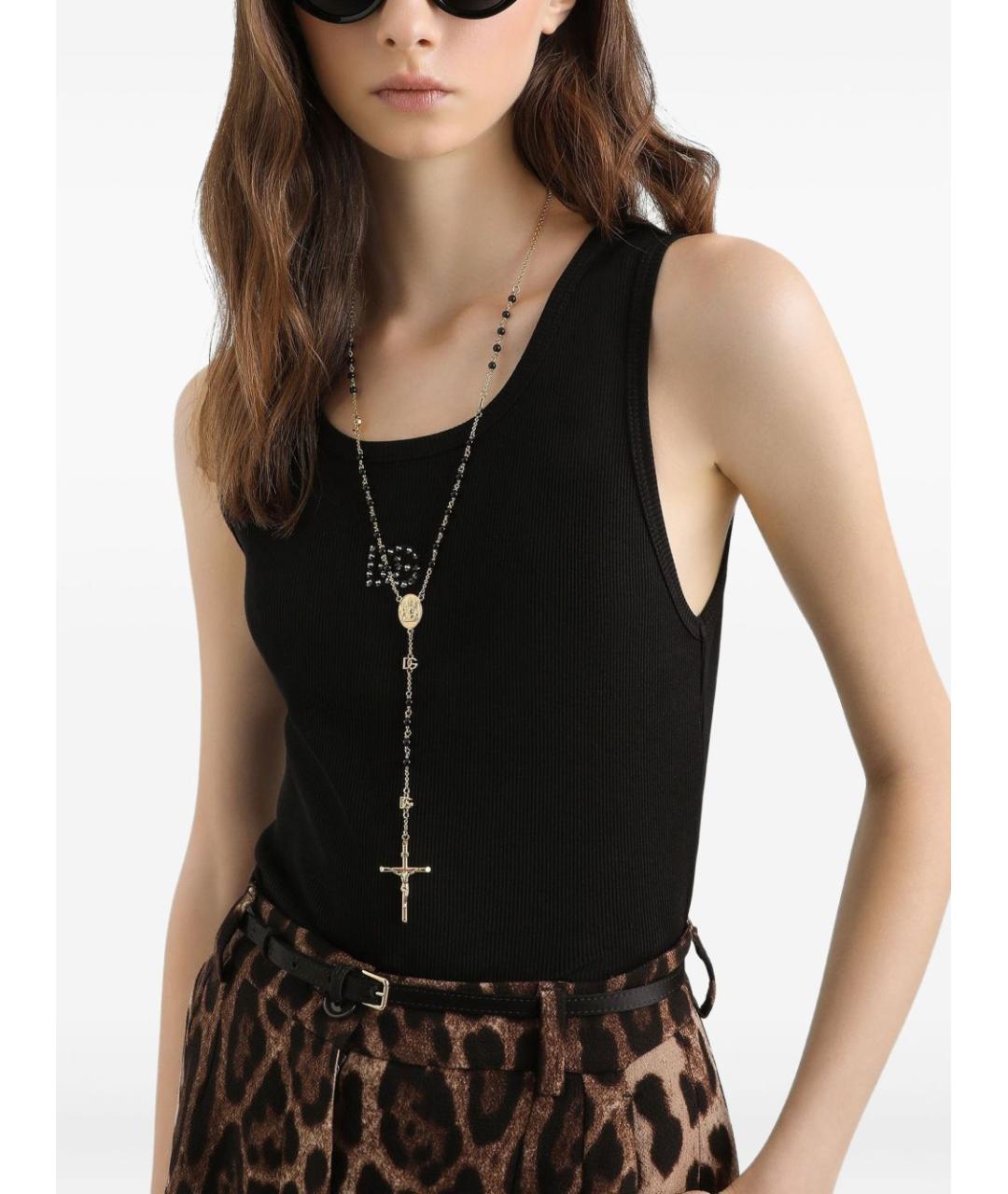 DOLCE&GABBANA Черная хлопковая майка, фото 3