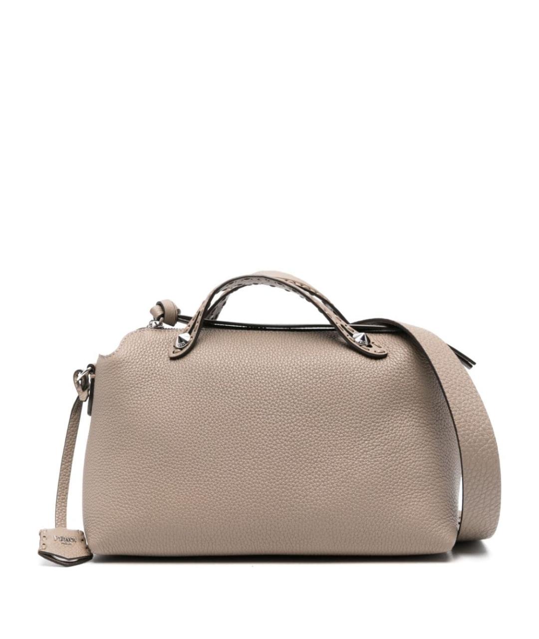 FENDI Серая кожаная сумка тоут, фото 1