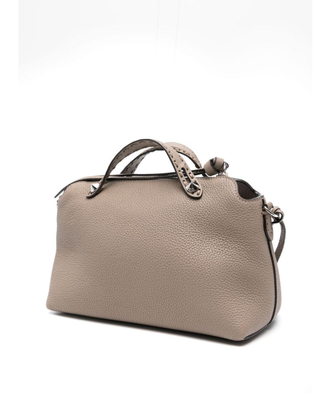 FENDI Серая кожаная сумка тоут, фото 2