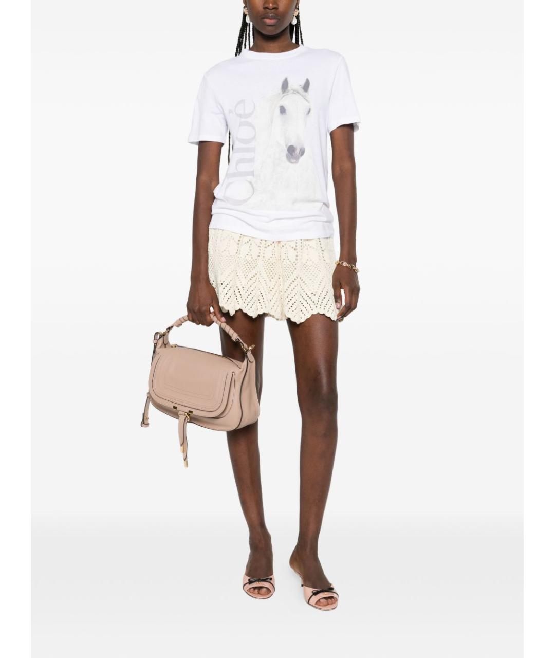 CHLOE Белая хлопковая футболка, фото 4