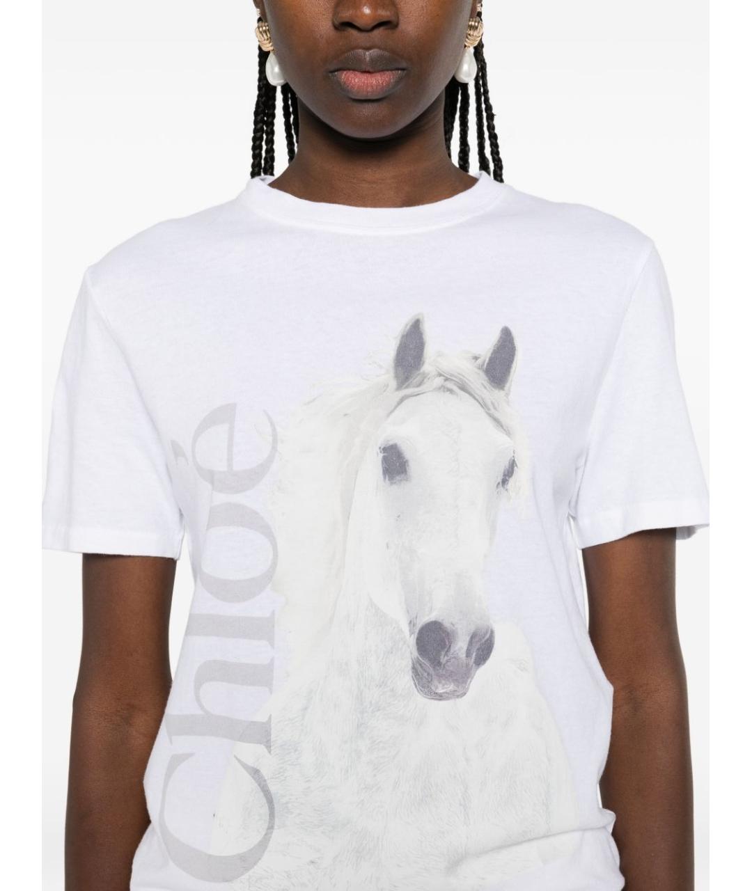 CHLOE Белая хлопковая футболка, фото 3