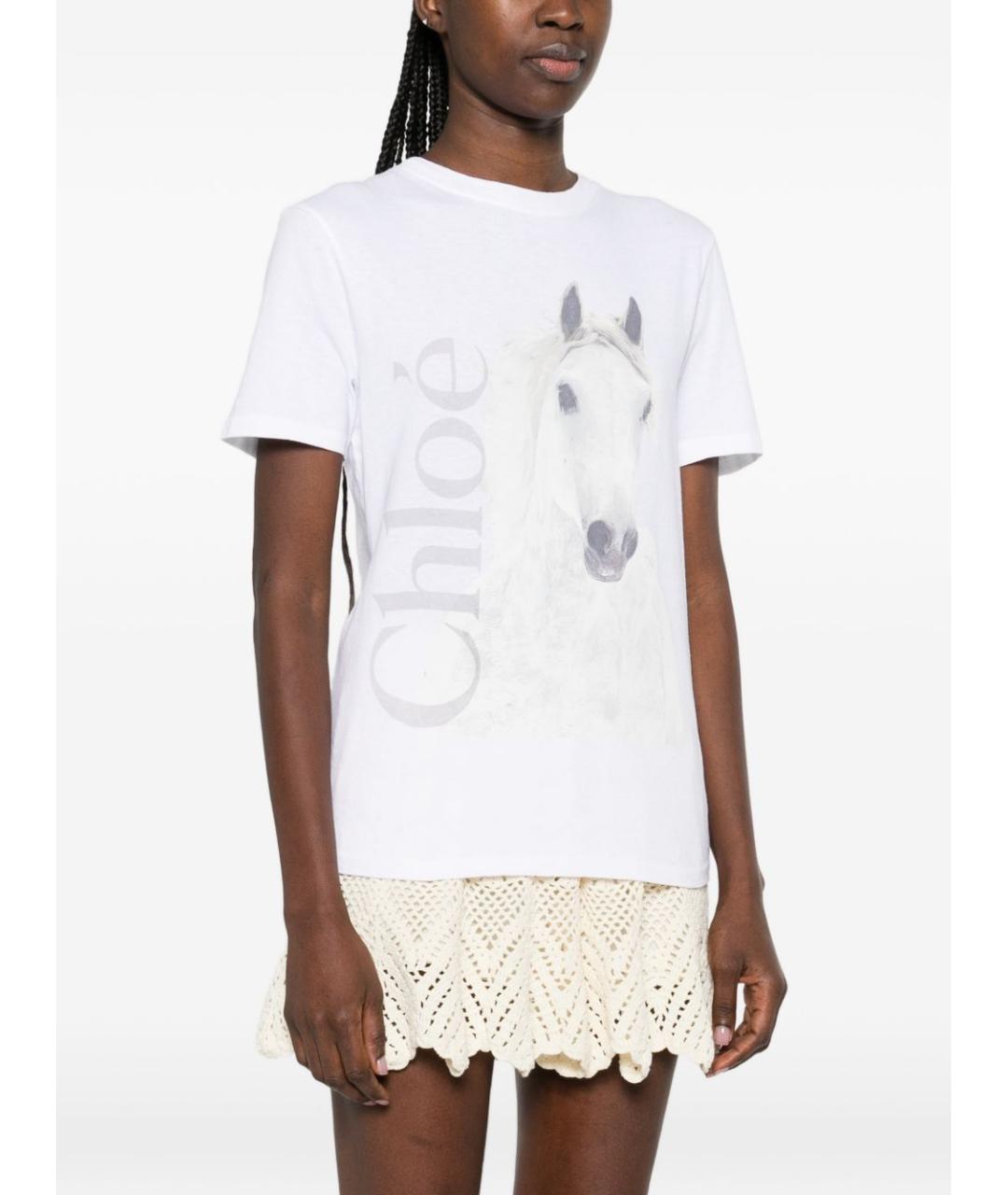 CHLOE Белая хлопковая футболка, фото 2