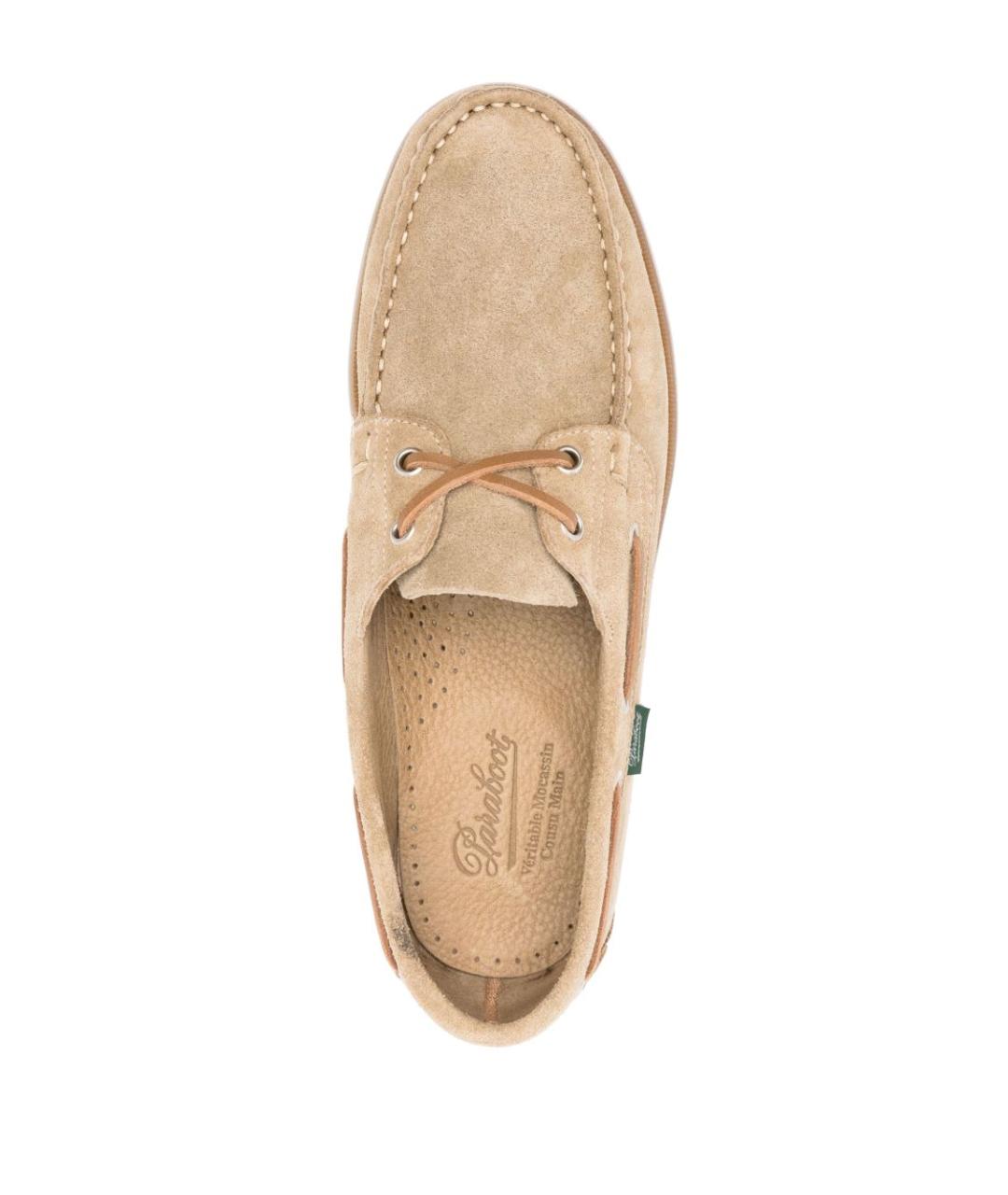 PARABOOT Бежевые кожаные низкие ботинки, фото 3