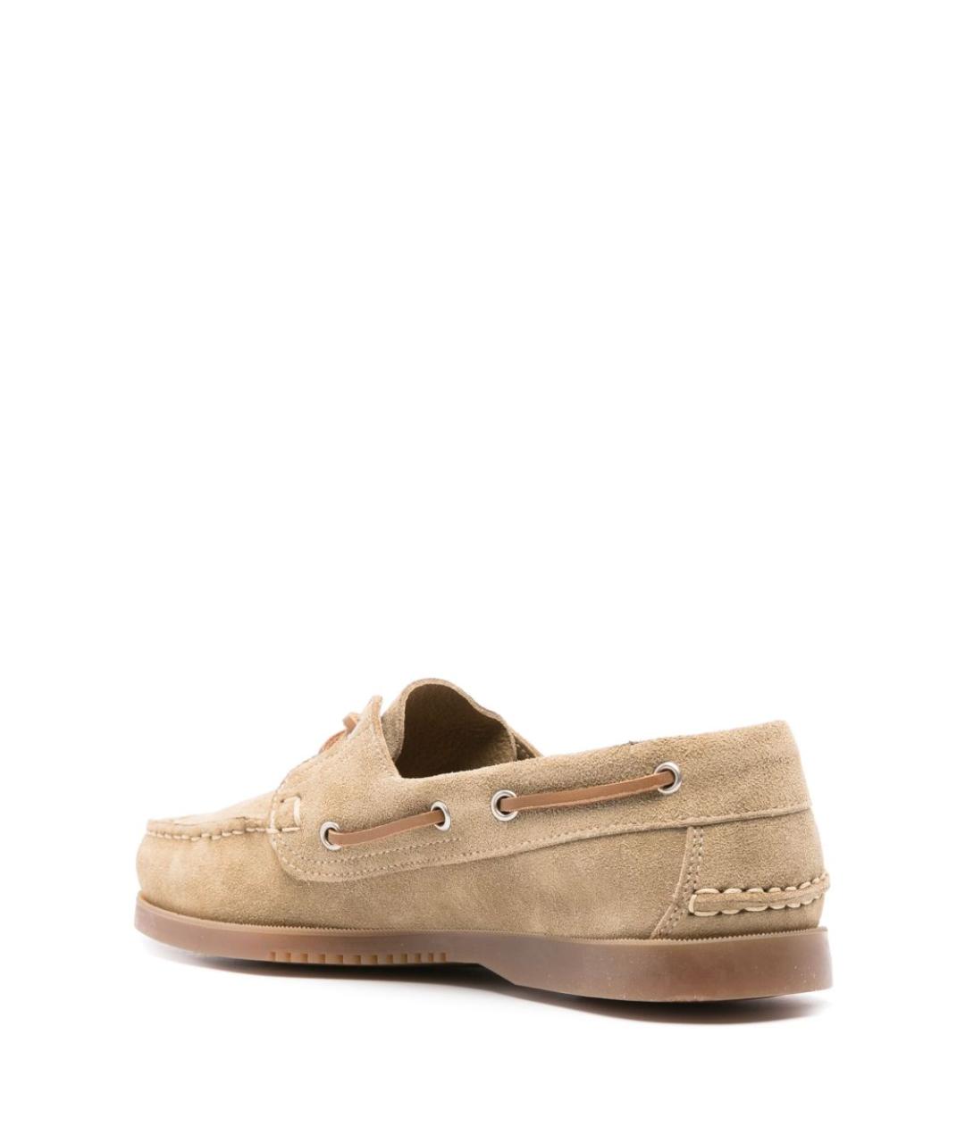 PARABOOT Бежевые кожаные низкие ботинки, фото 4