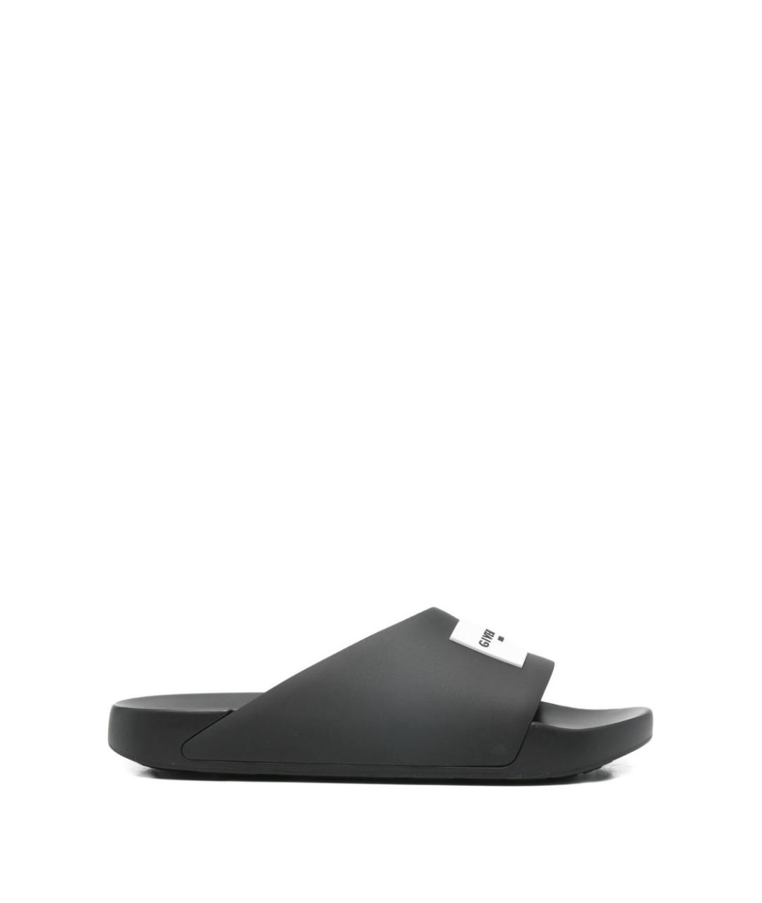 GIVENCHY Черные резиновые шлепанцы, фото 1
