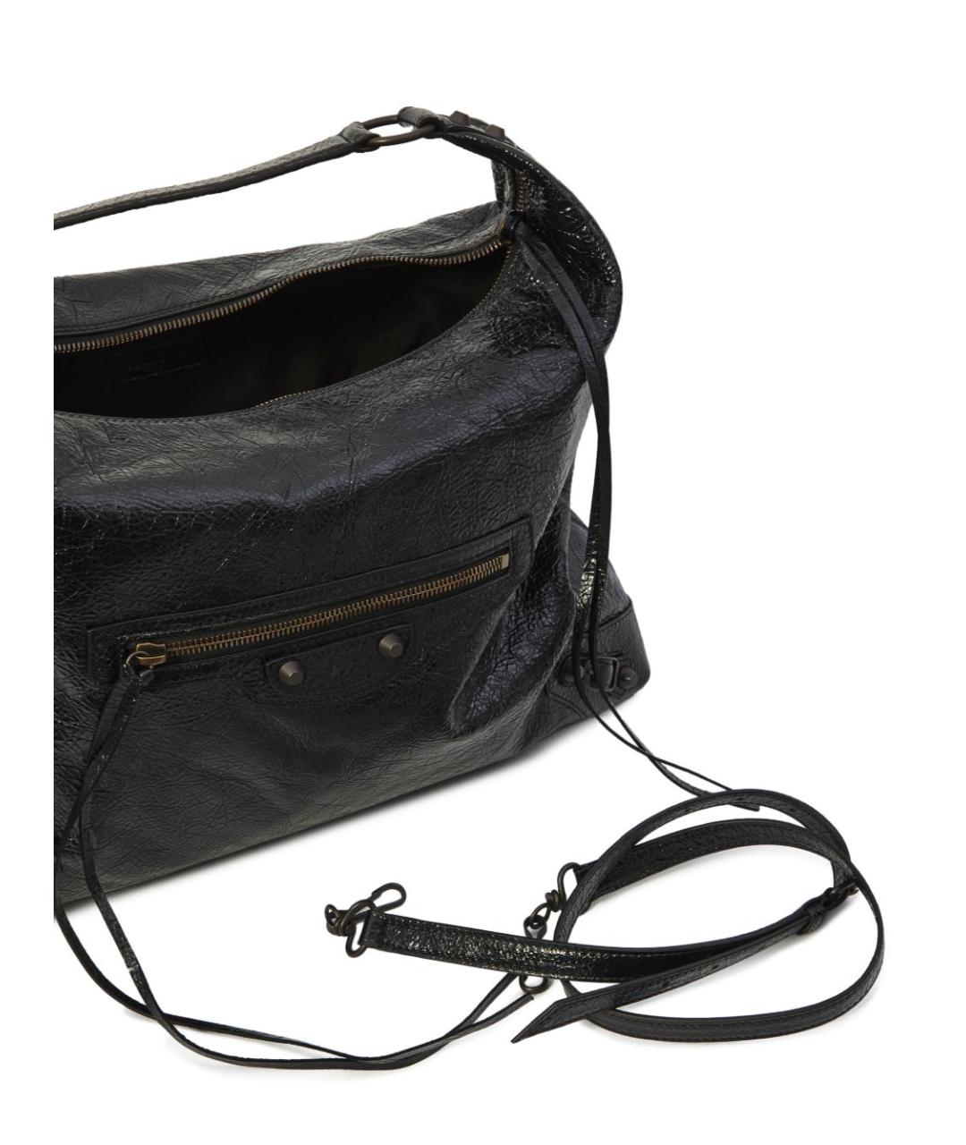 BALENCIAGA Черная кожаная сумка тоут, фото 4