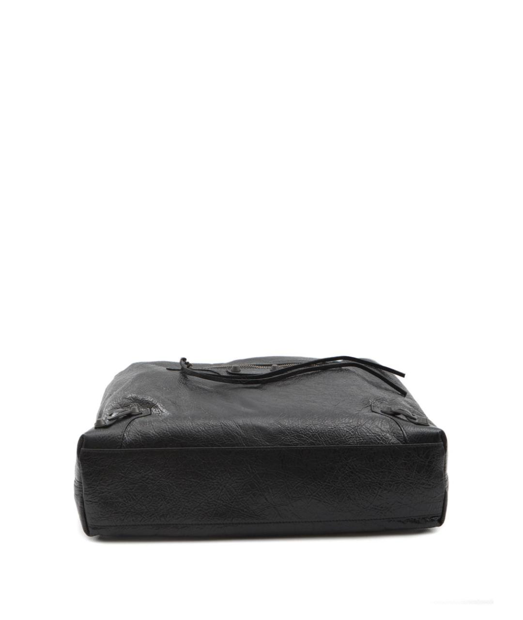 BALENCIAGA Черная кожаная сумка тоут, фото 3